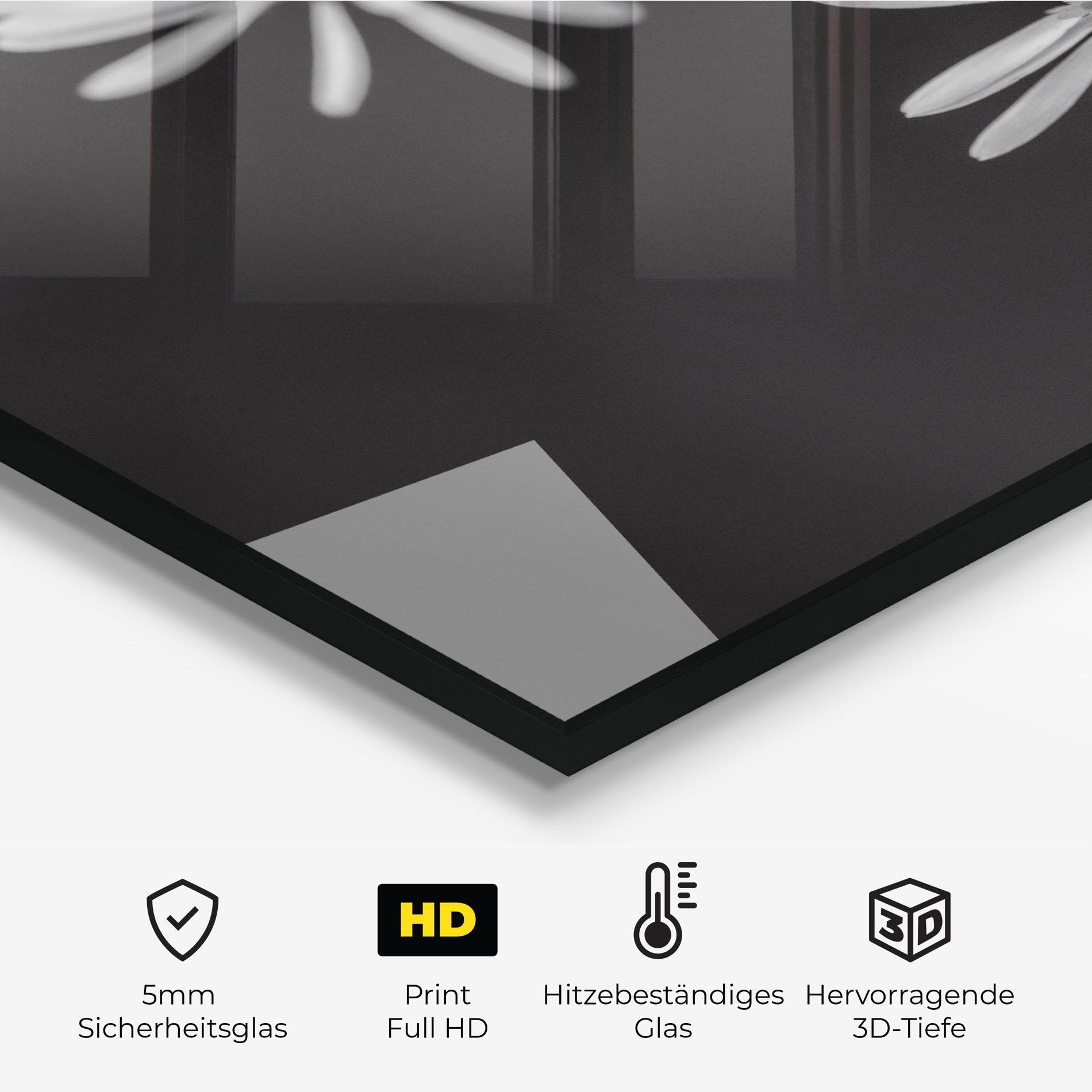 Küchenrückwand Glas Grey Small Daisy mockup 2