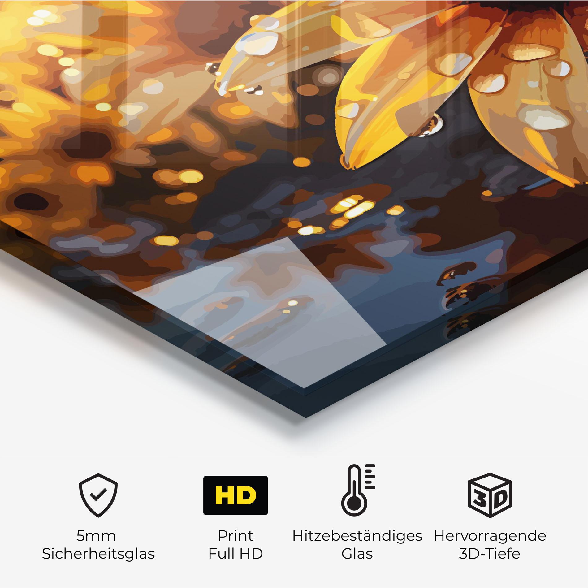 Küchenrückwand Glas Rainy Yellow Daisy mockup 2