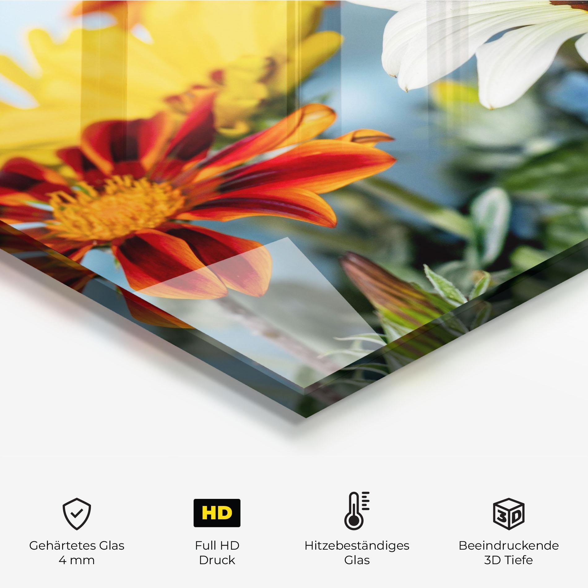 Küchenrückwand Glas Color Mix Daisy mockup 2