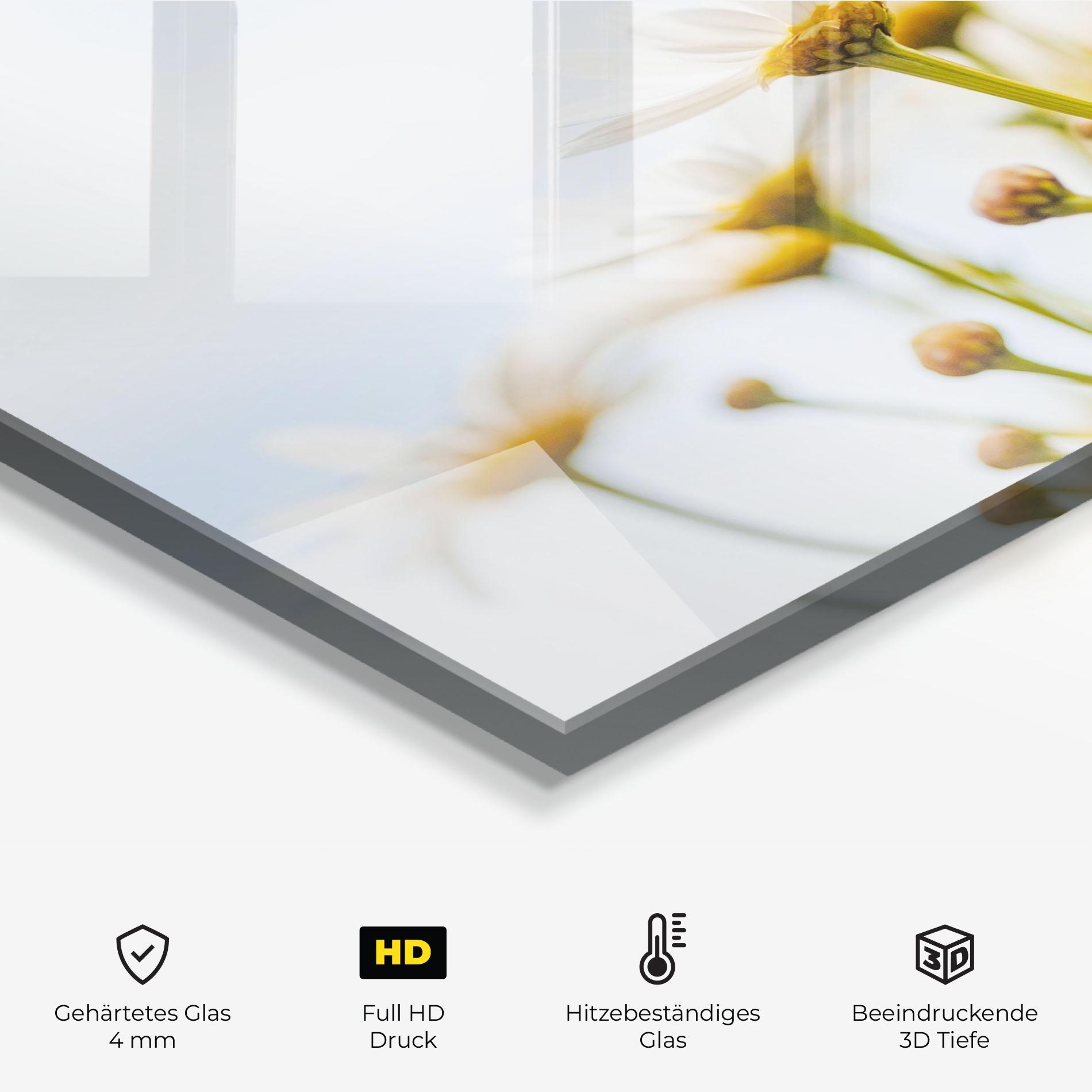 Küchenrückwand Glas Dreamy Daisy mockup 2