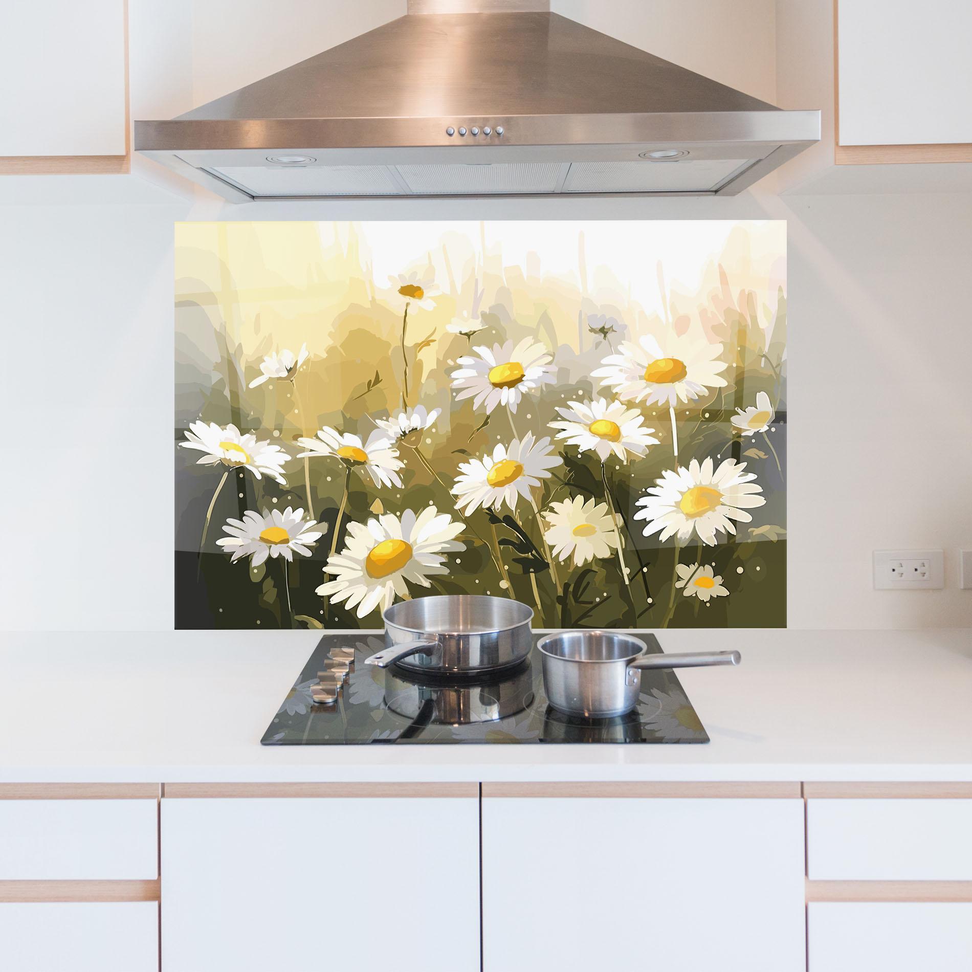 Küchenrückwand Glas Daily Daisy mockup 5