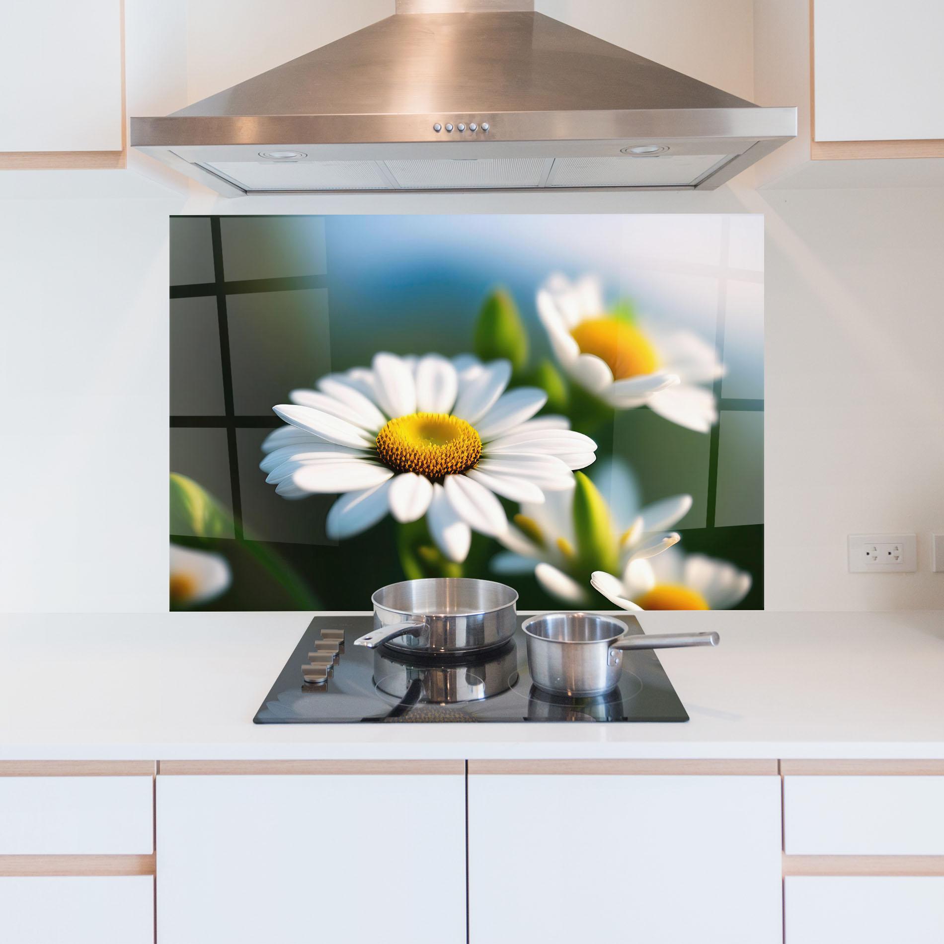 Küchenrückwand Glas Daisy In The Sun mockup 5