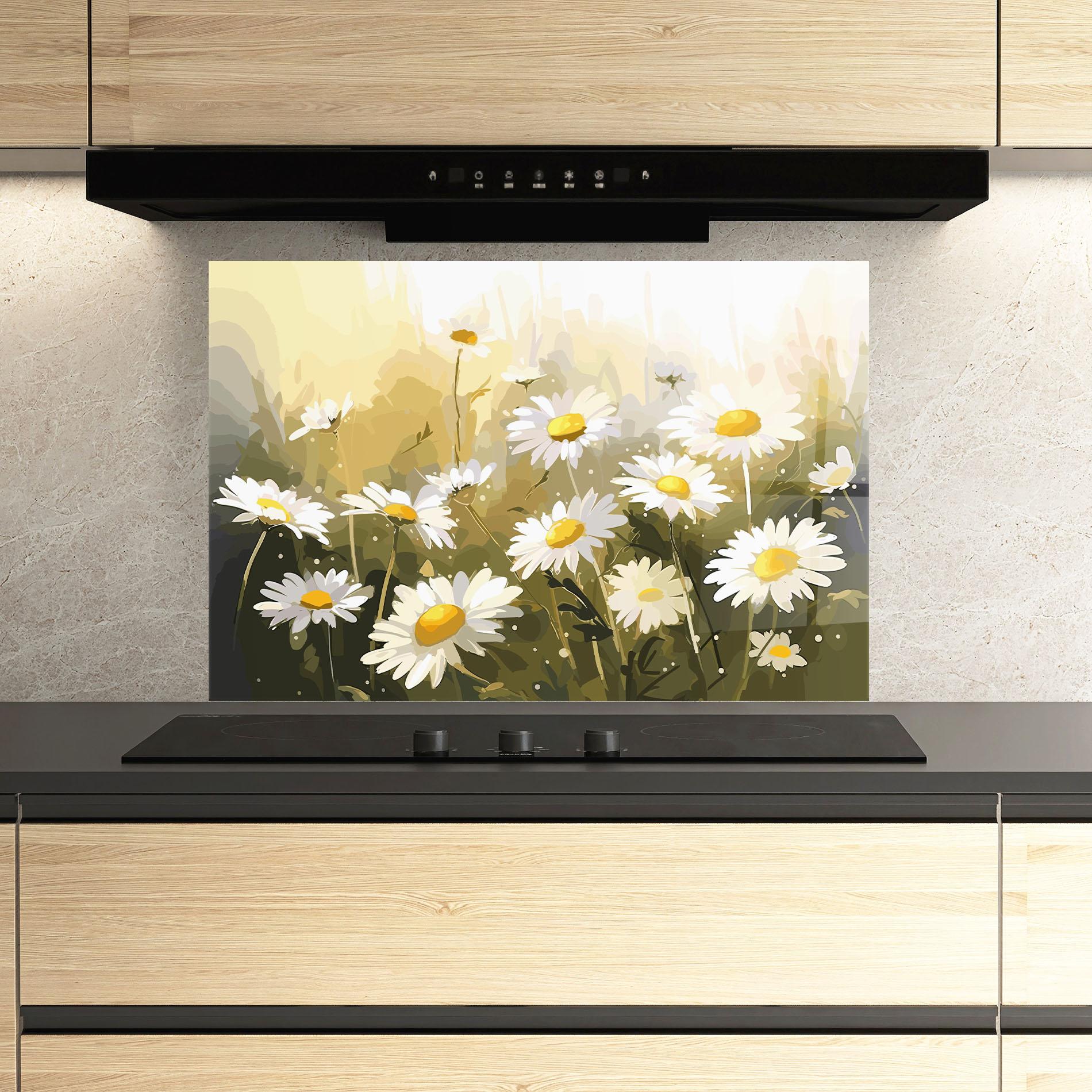 Küchenrückwand Glas Daily Daisy mockup 3