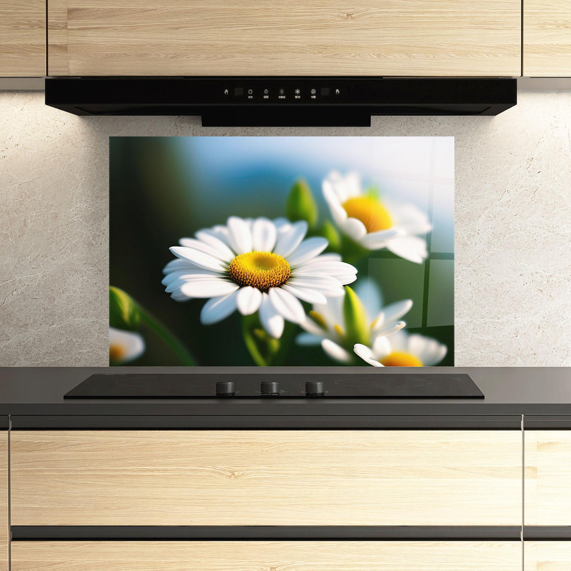 Küchenrückwand Glas Daisy In The Sun mockup 3