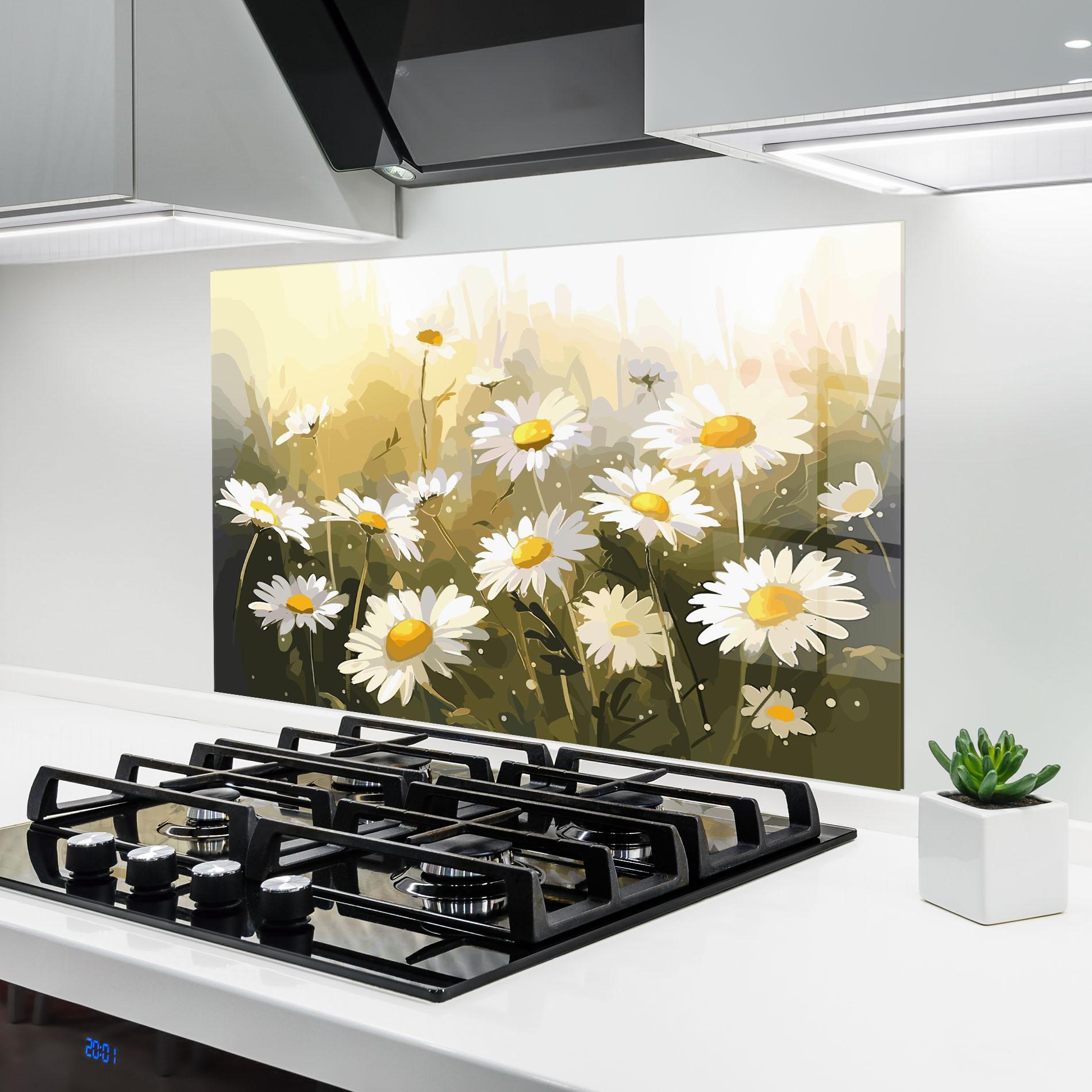 Küchenrückwand Glas Daily Daisy mockup 6