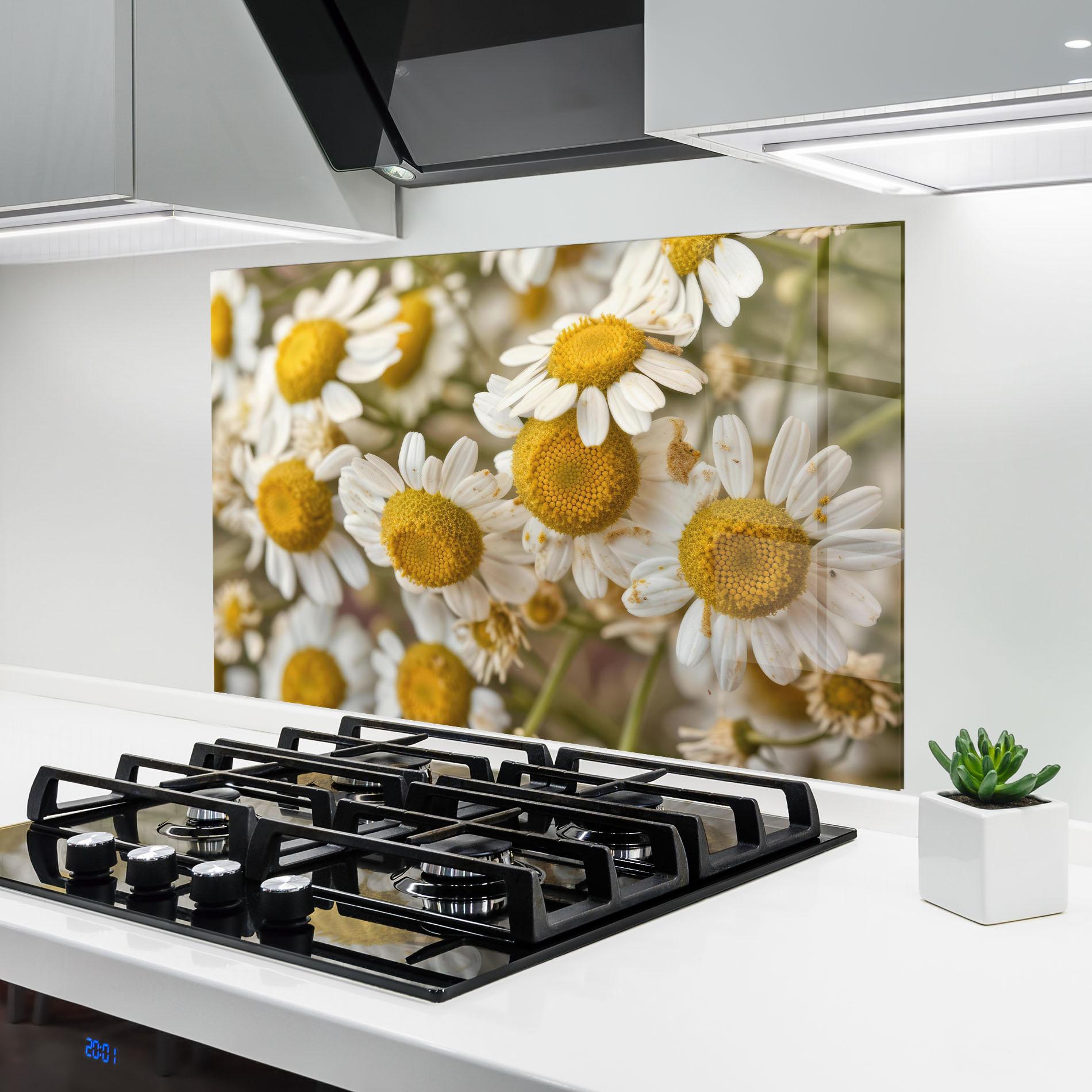 Küchenrückwand Glas Daisy Wall mockup 6