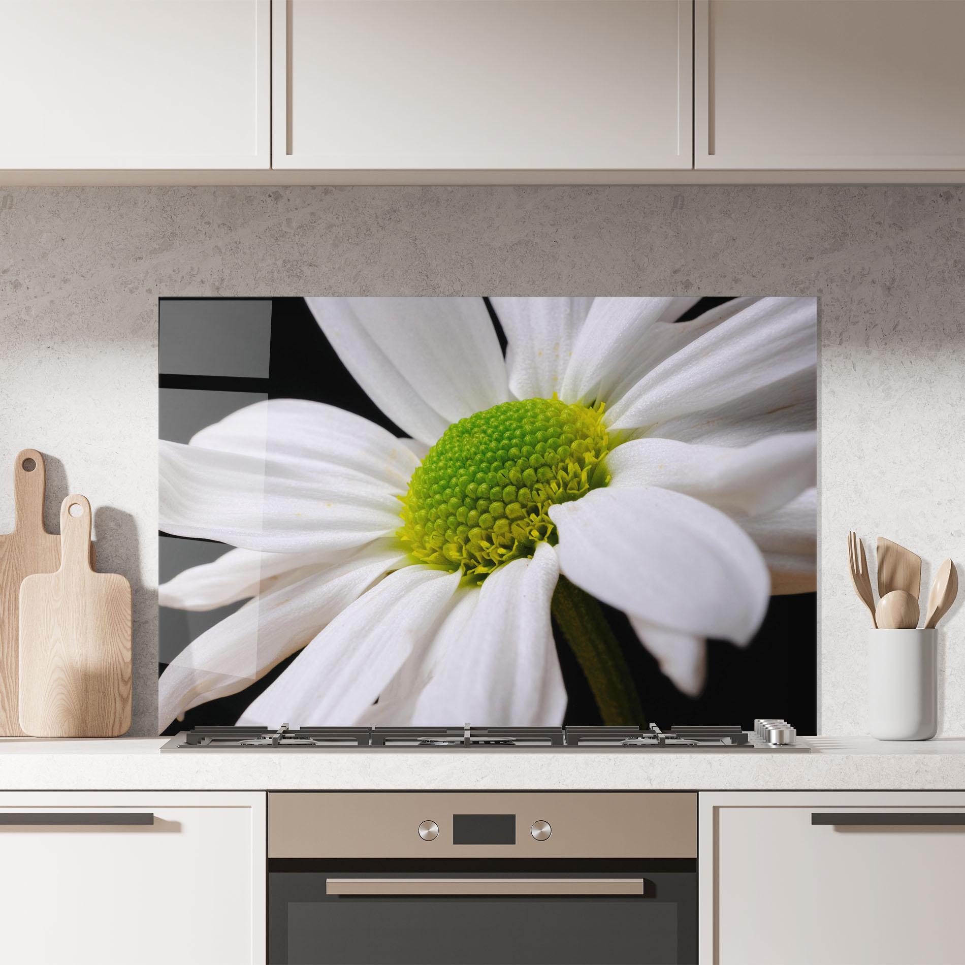 Küchenrückwand Glas Green Middle Daisy mockup 7