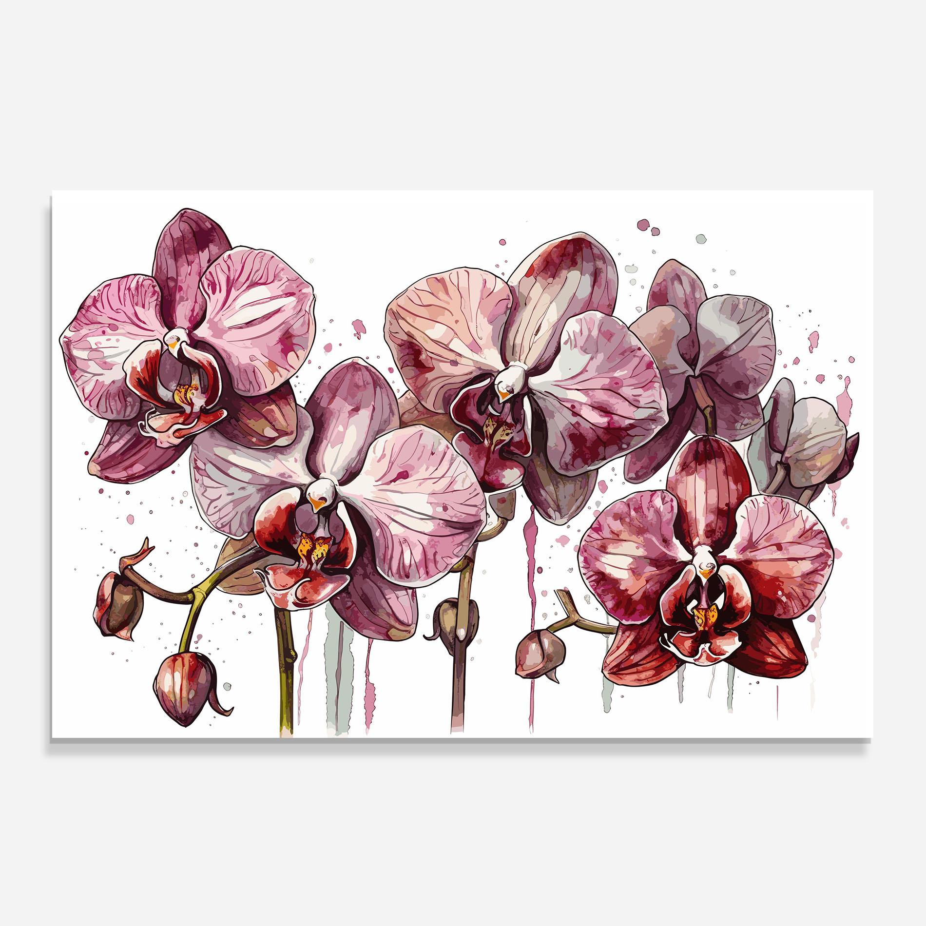 Küchenrückwand Glas Orchid Art mockup 0