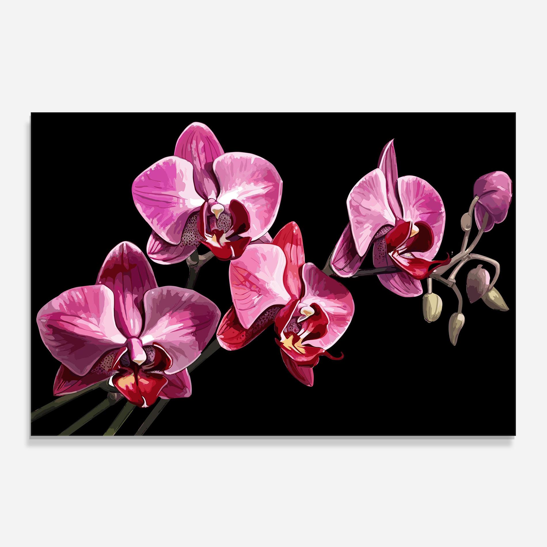 Küchenrückwand Glas Red Purple Orchid mockup 0