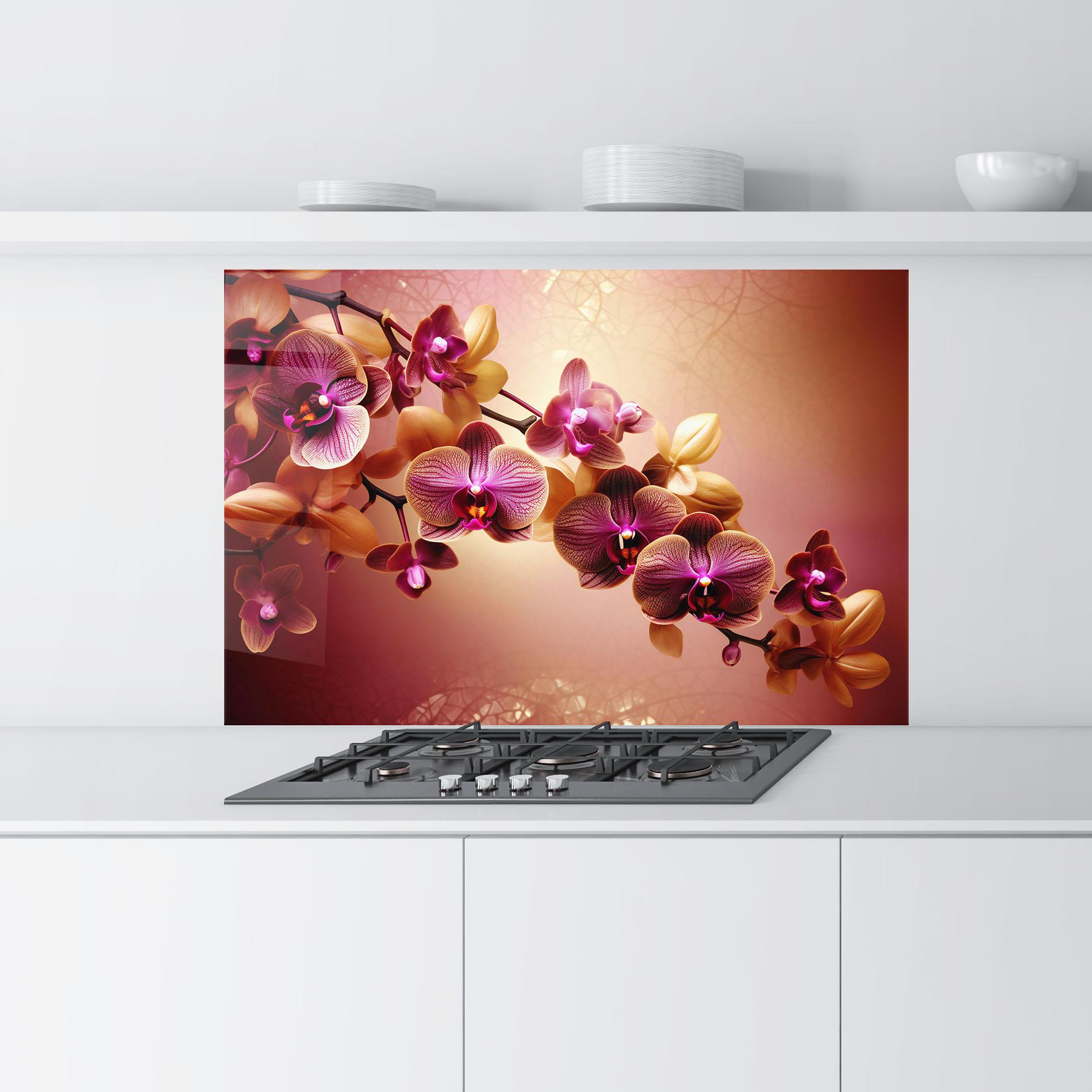 Küchenrückwand Glas Purple Cream Orchid mockup 9