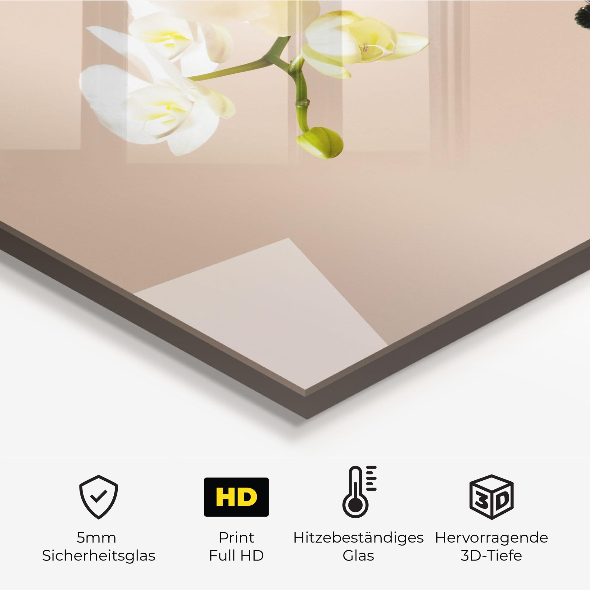 Küchenrückwand Glas Cream Orchid On Pink mockup 2