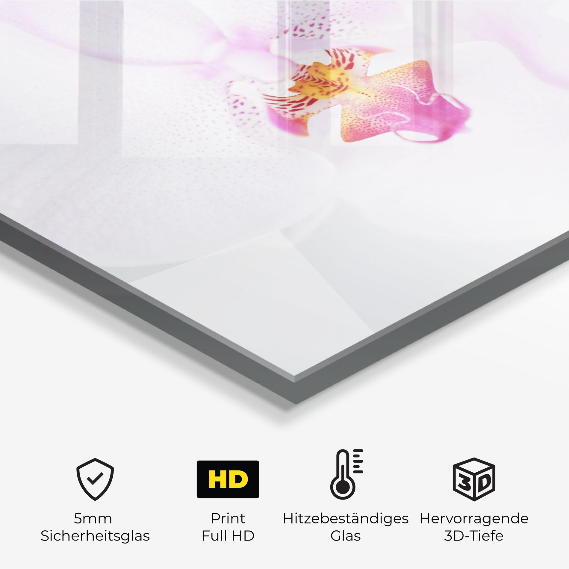 Küchenrückwand Glas Light Purple Orchid mockup 2