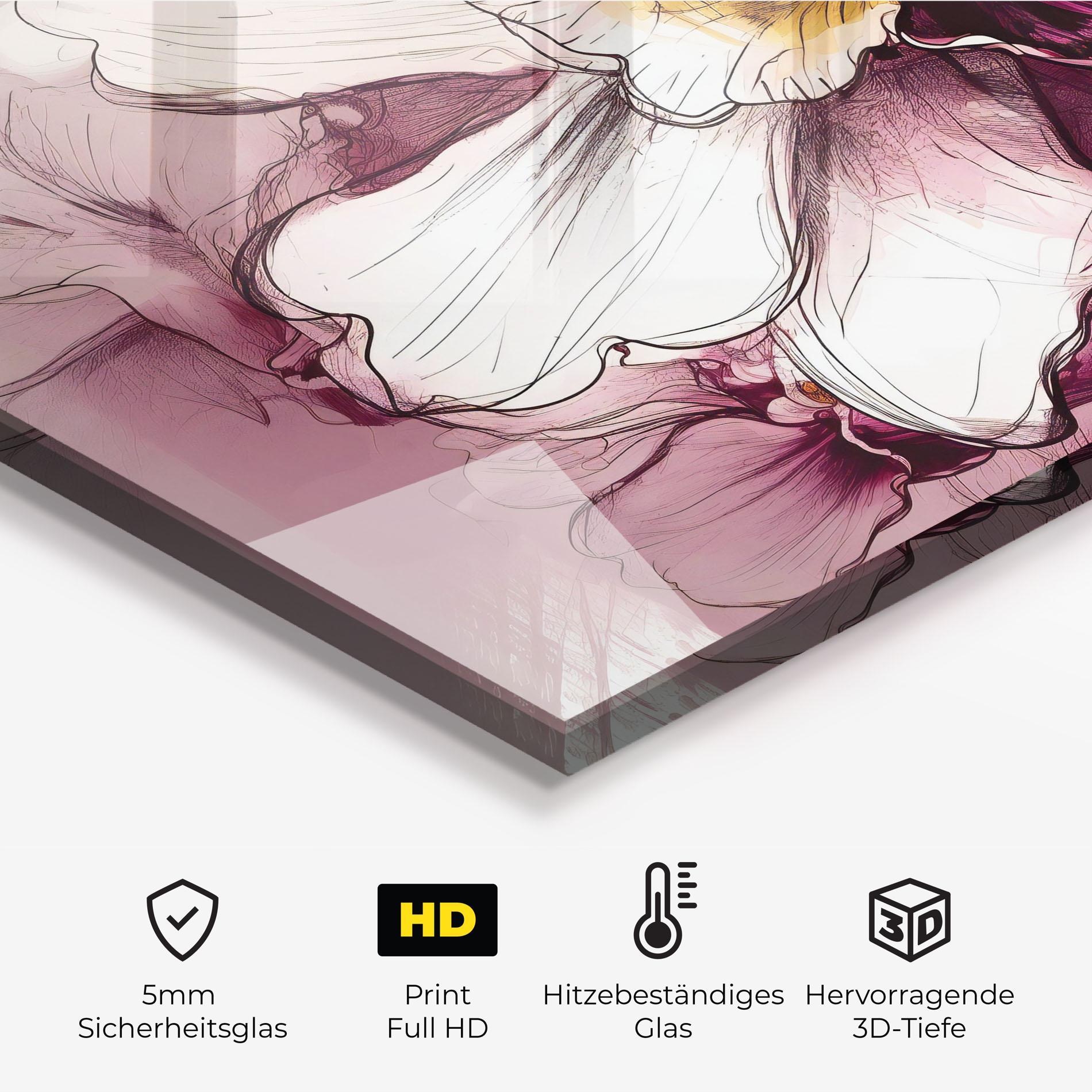 Küchenrückwand Glas Painted Purple Orchid mockup 2