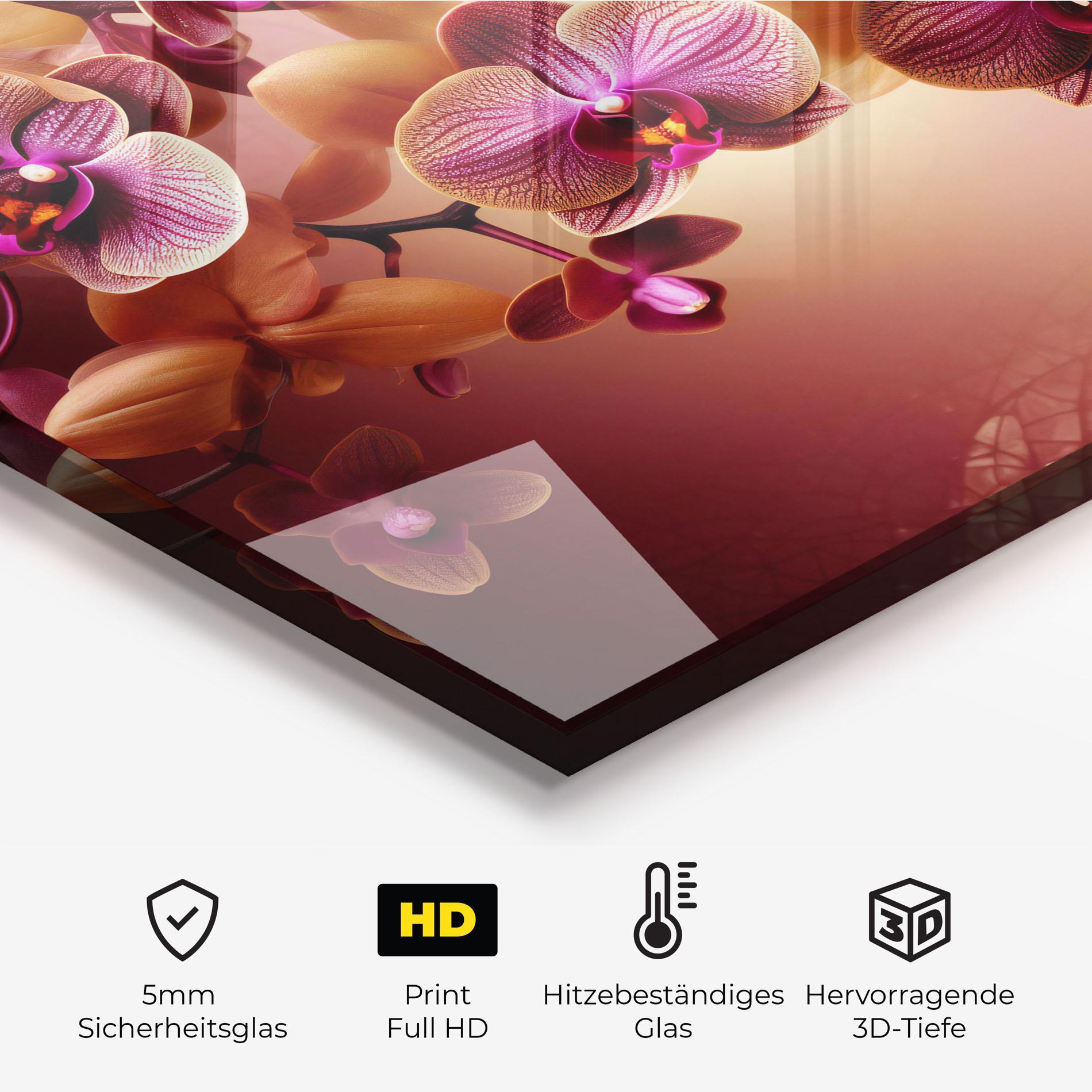 Küchenrückwand Glas Purple Cream Orchid mockup 2