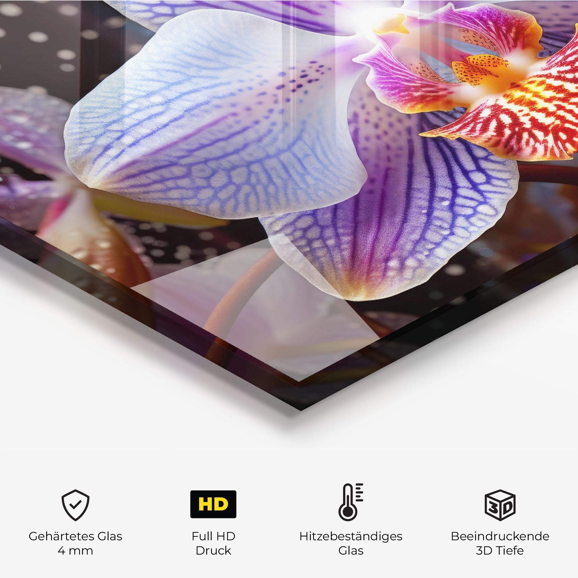 Küchenrückwand Glas Light Purple Orchid Art mockup 2