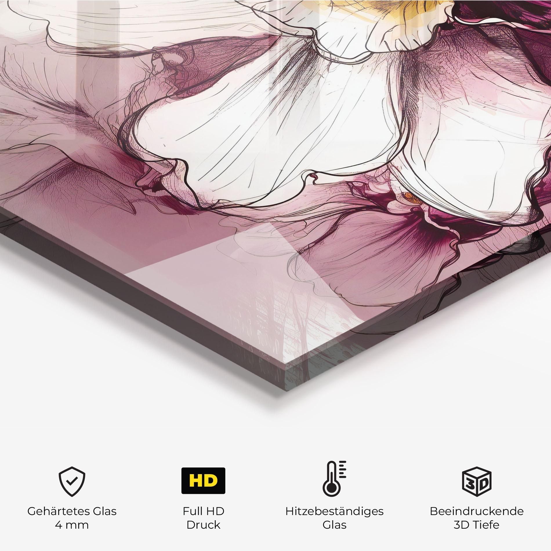 Küchenrückwand Glas Painted Purple Orchid mockup 2