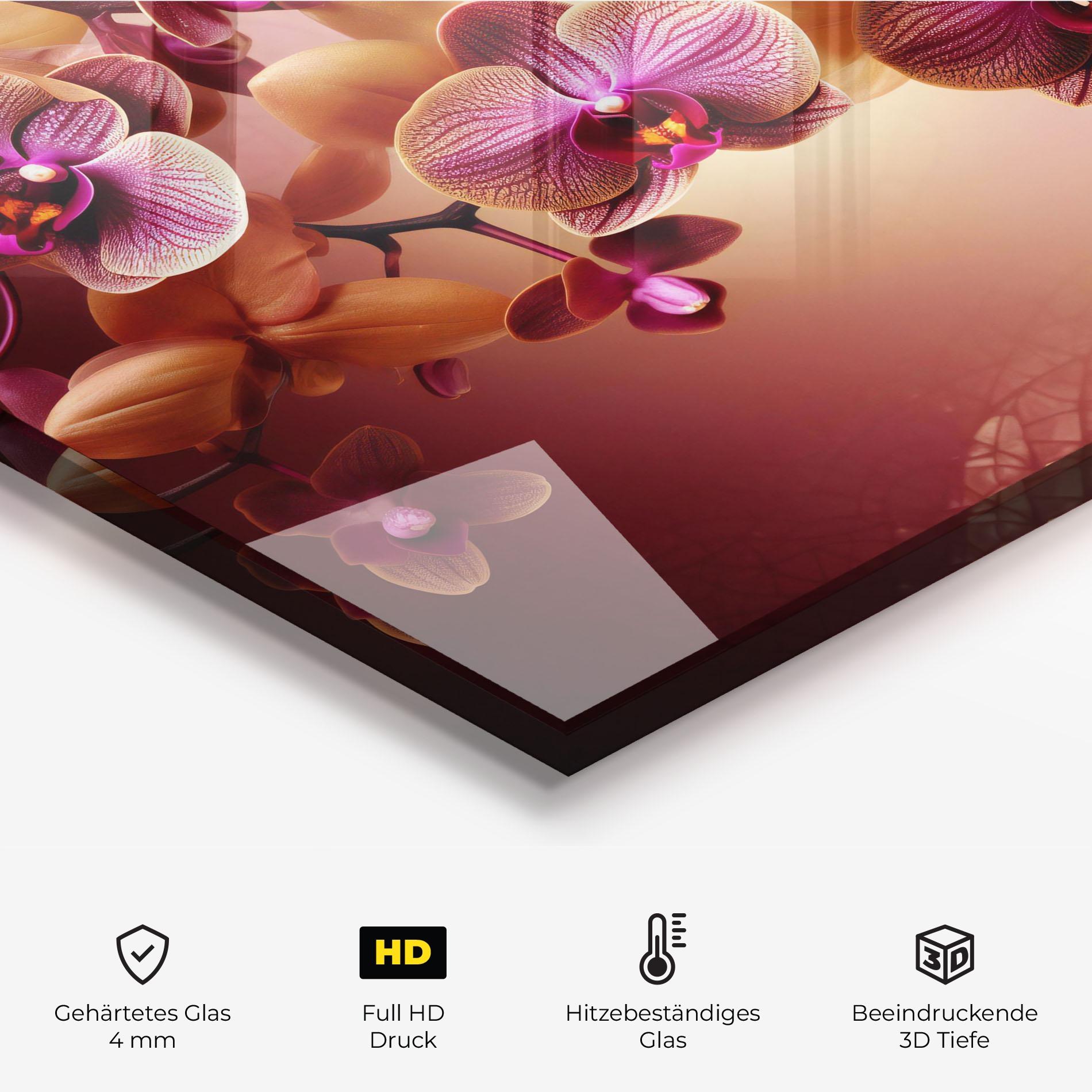 Küchenrückwand Glas Purple Cream Orchid mockup 2