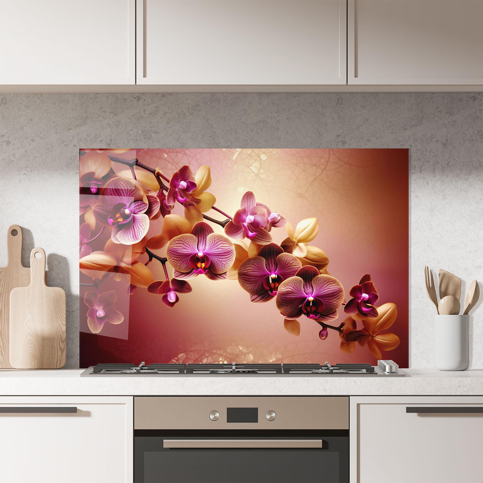 Küchenrückwand Glas Purple Cream Orchid mockup 7