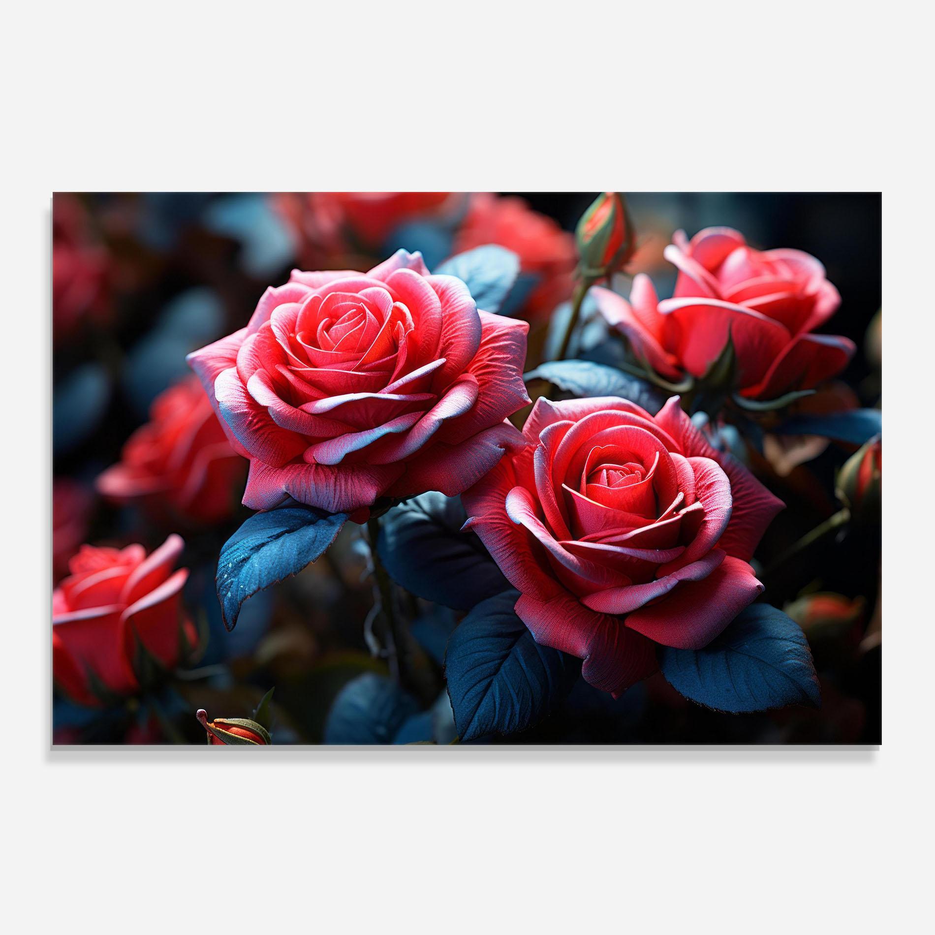 Küchenrückwand Glas Dark Pink Rose mockup 0