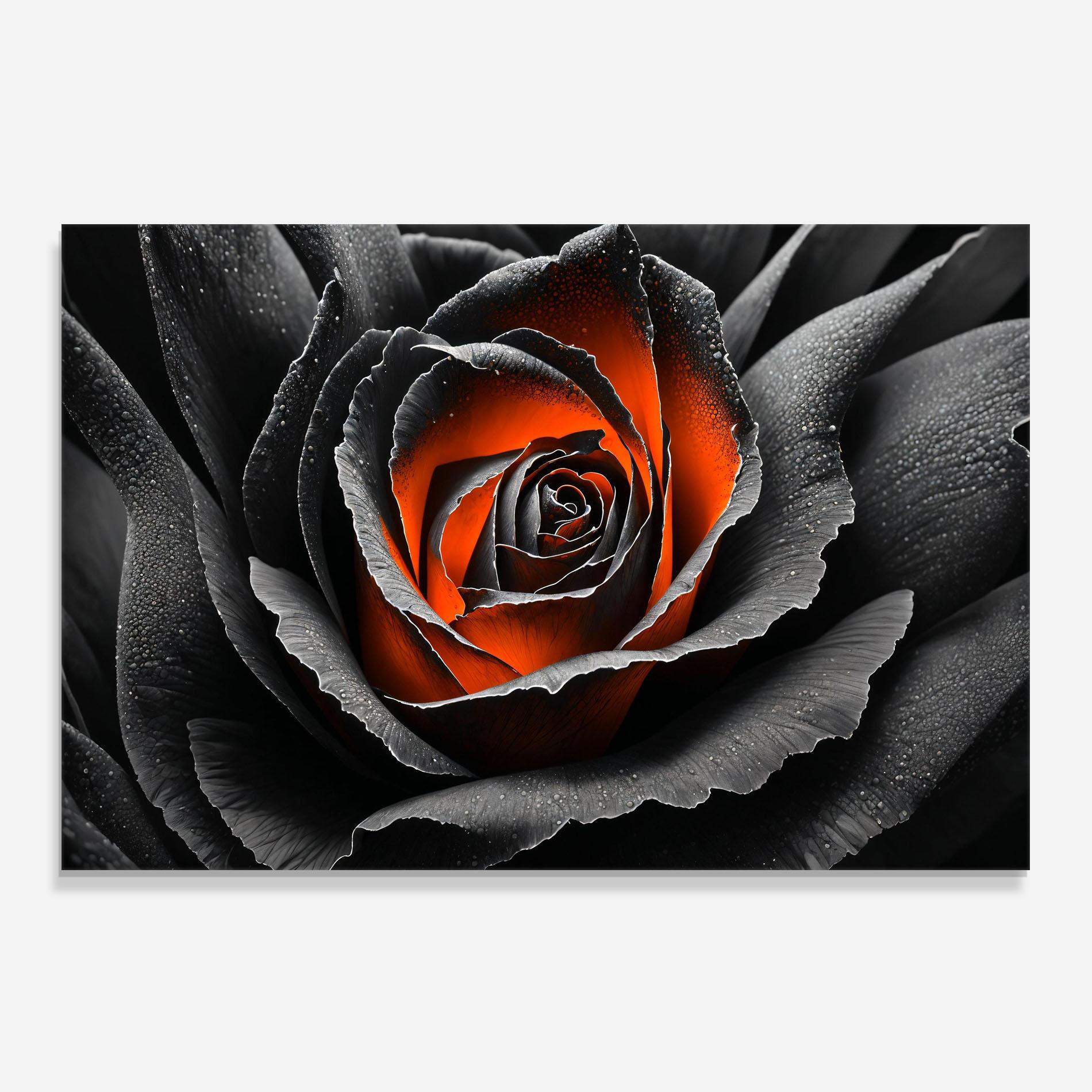 Küchenrückwand Glas Grey Orange Rose mockup 0
