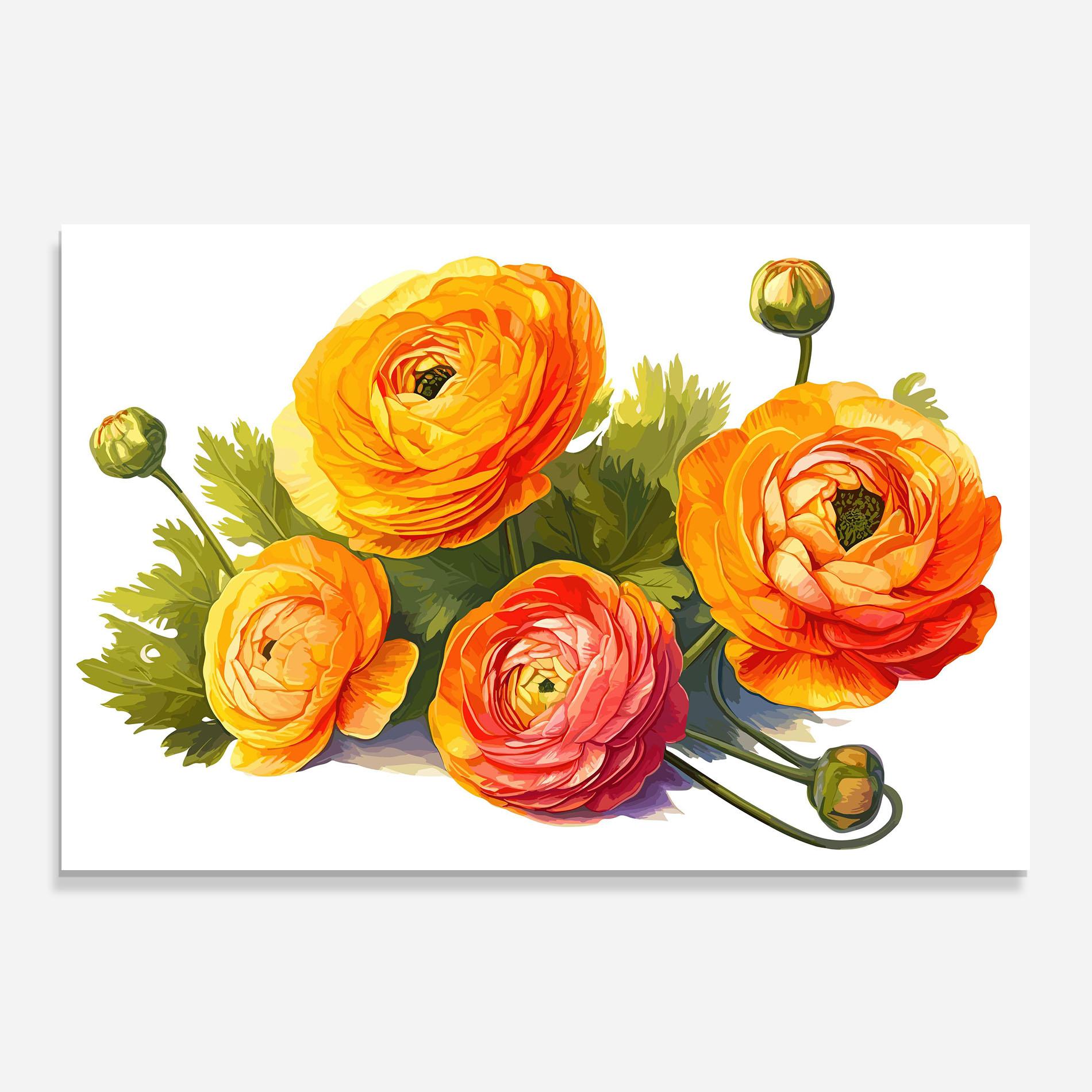 Küchenrückwand Glas Orange Roses mockup 0