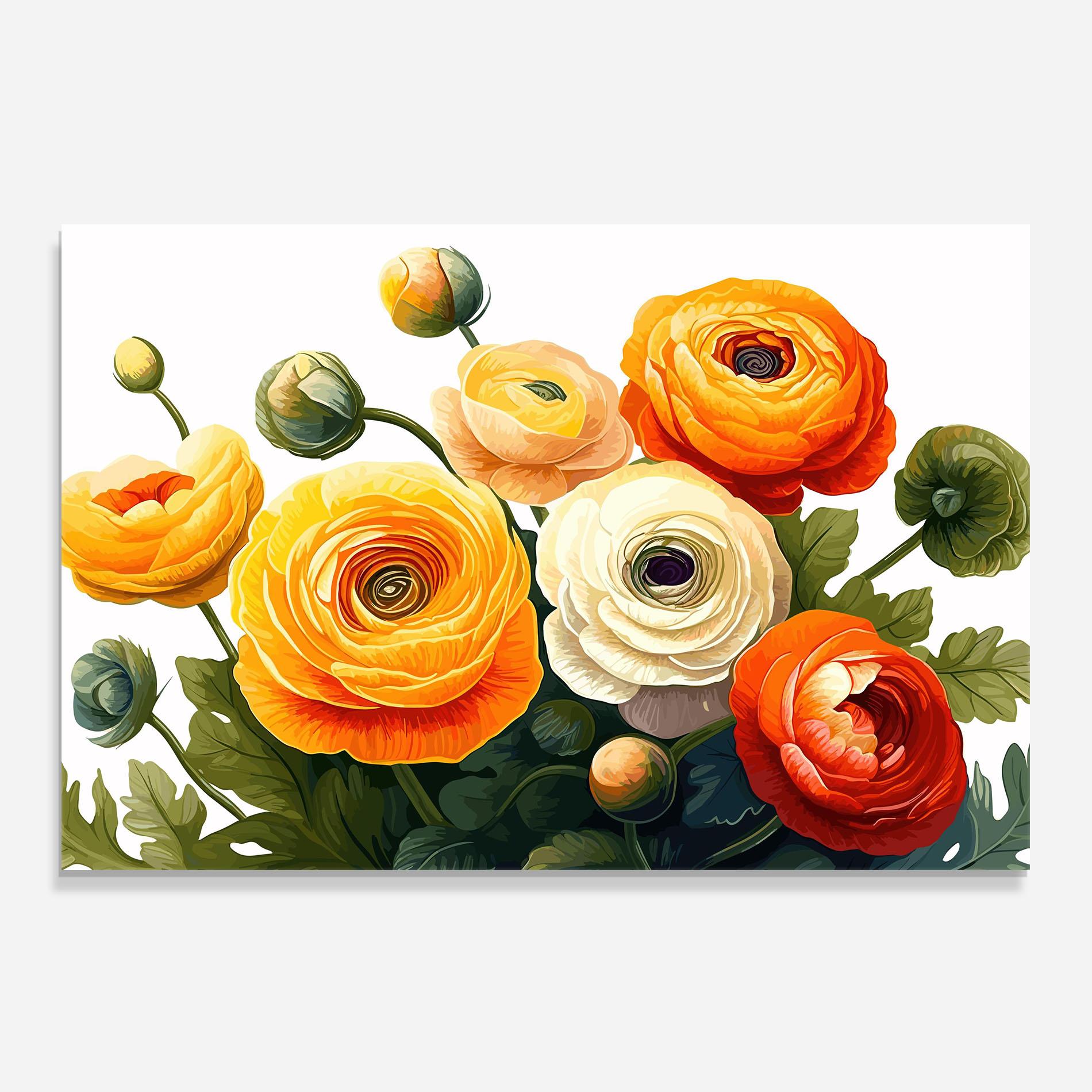 Küchenrückwand Glas Yellow Roses mockup 0