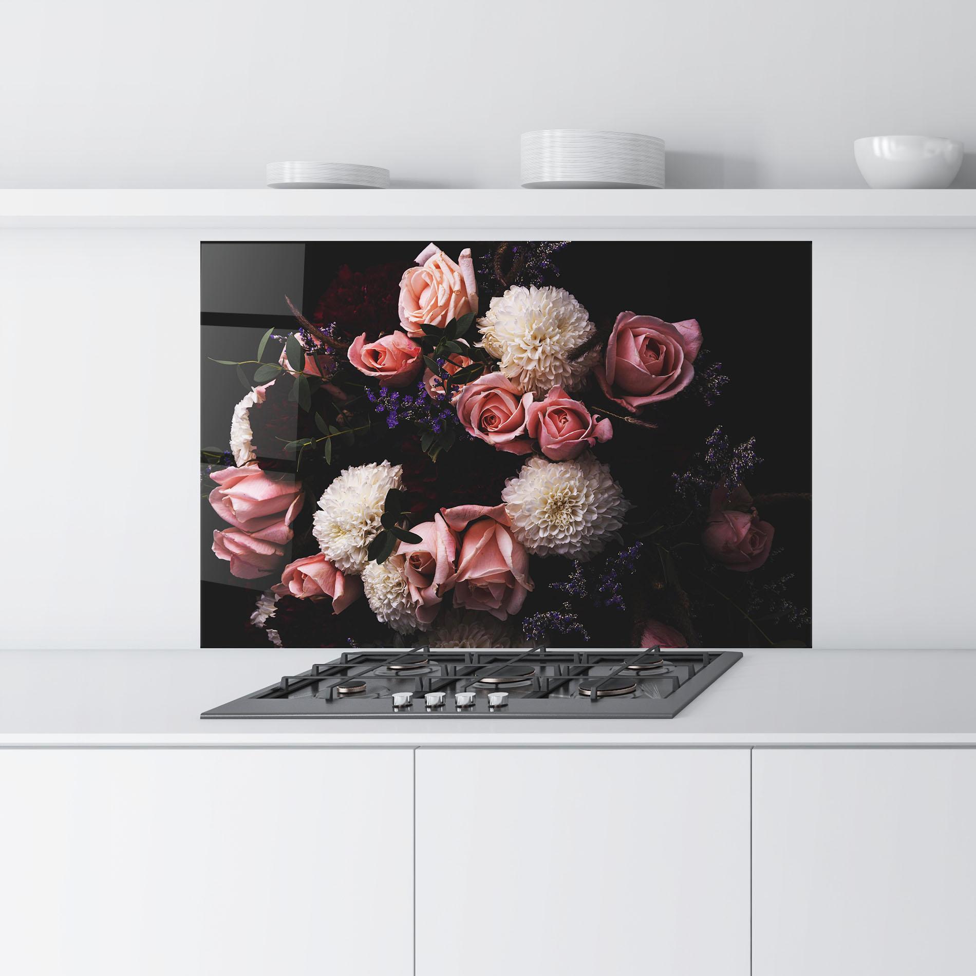 Küchenrückwand Glas Buchet De Trandafiri mockup 9