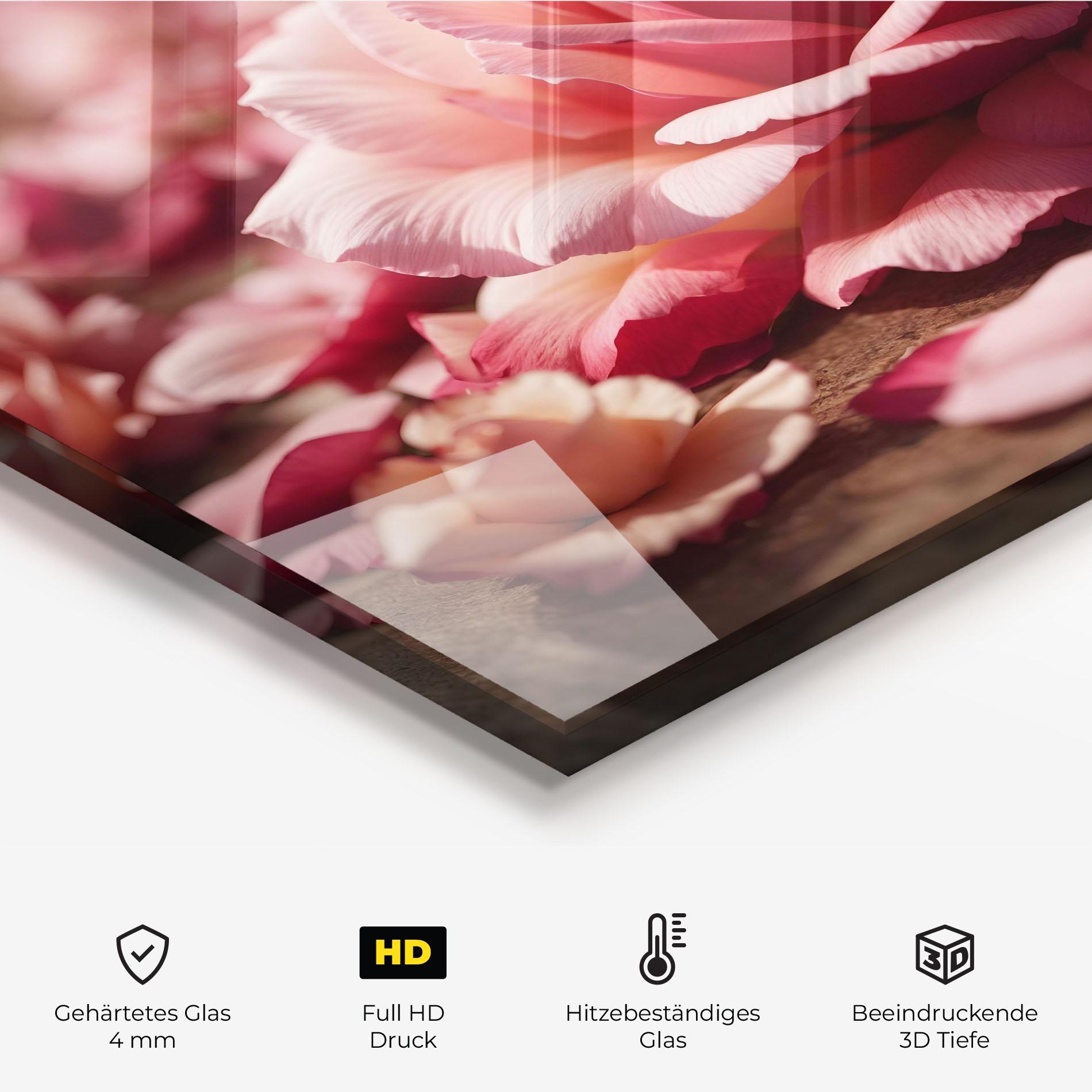 Küchenrückwand Glas Big Pink Rose mockup 2