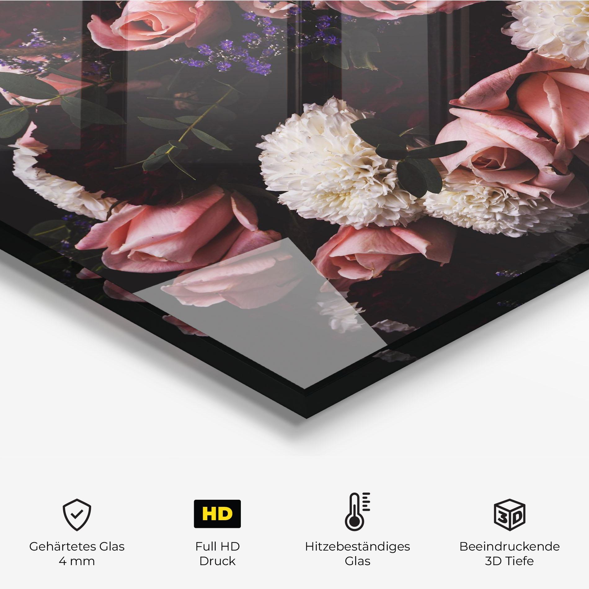 Küchenrückwand Glas Buchet De Trandafiri mockup 2