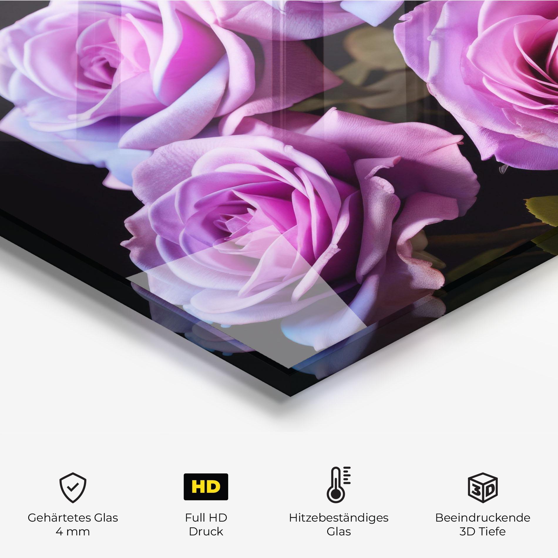 Küchenrückwand Glas Light Purple Rose mockup 2