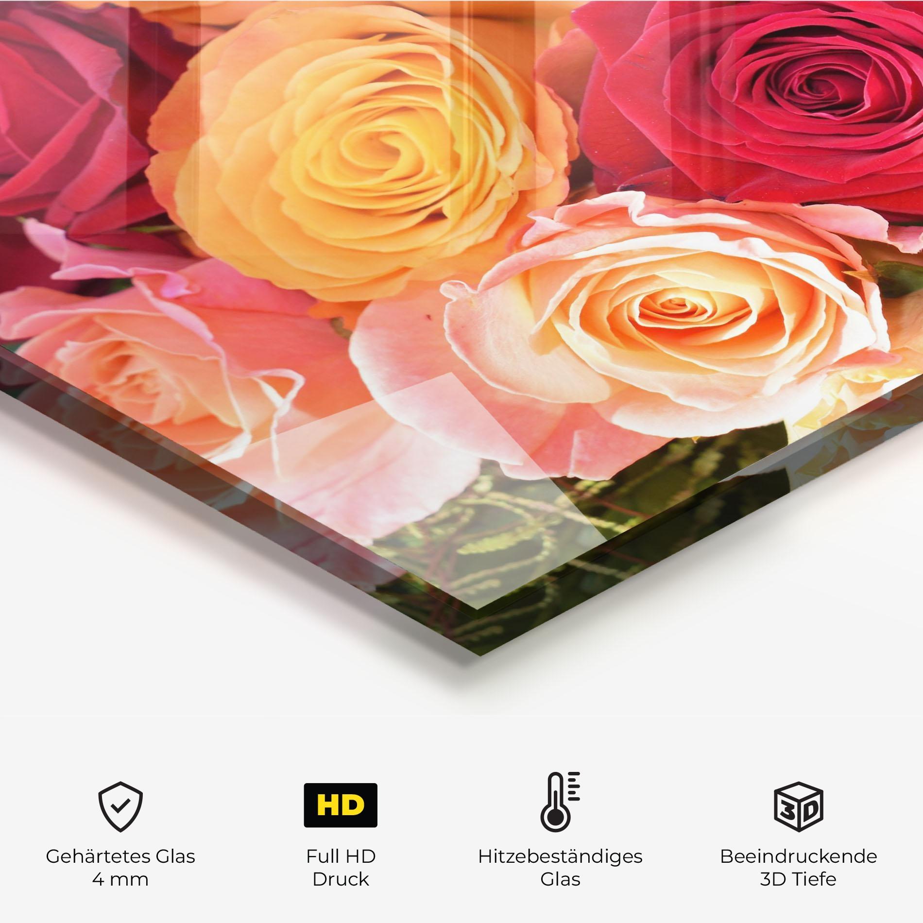 Küchenrückwand Glas Mixed Roses mockup 2