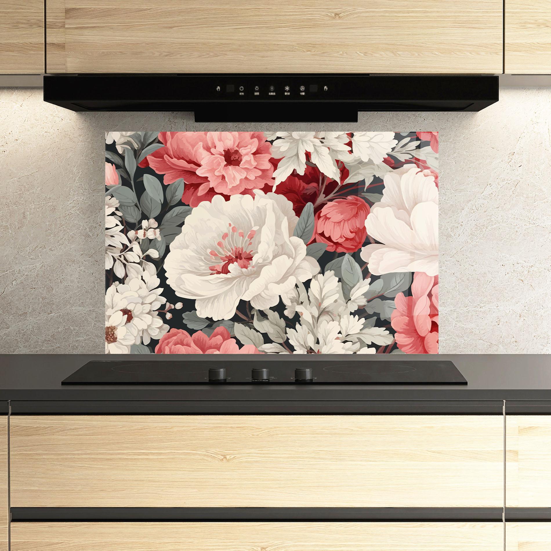 Küchenrückwand Glas Cream Pink Rose mockup 3