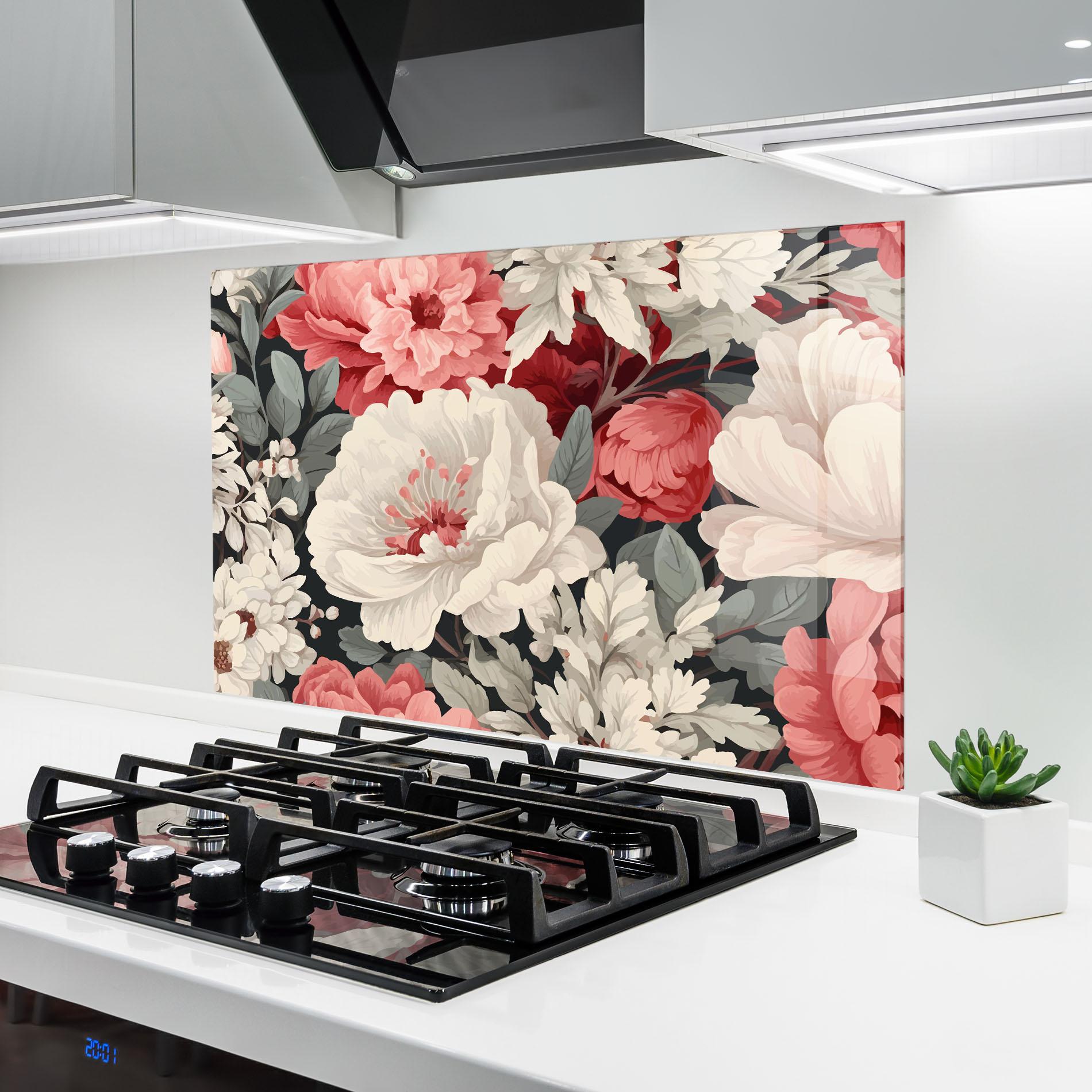 Küchenrückwand Glas Cream Pink Rose mockup 6