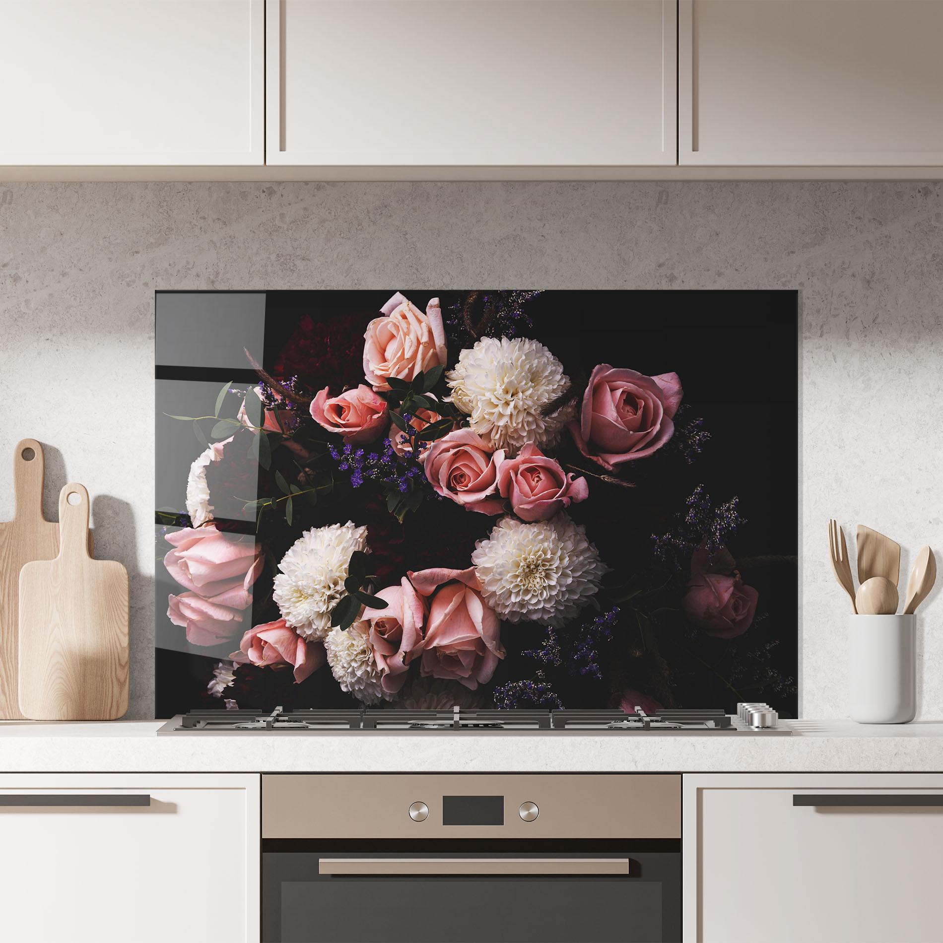 Küchenrückwand Glas Buchet De Trandafiri mockup 7