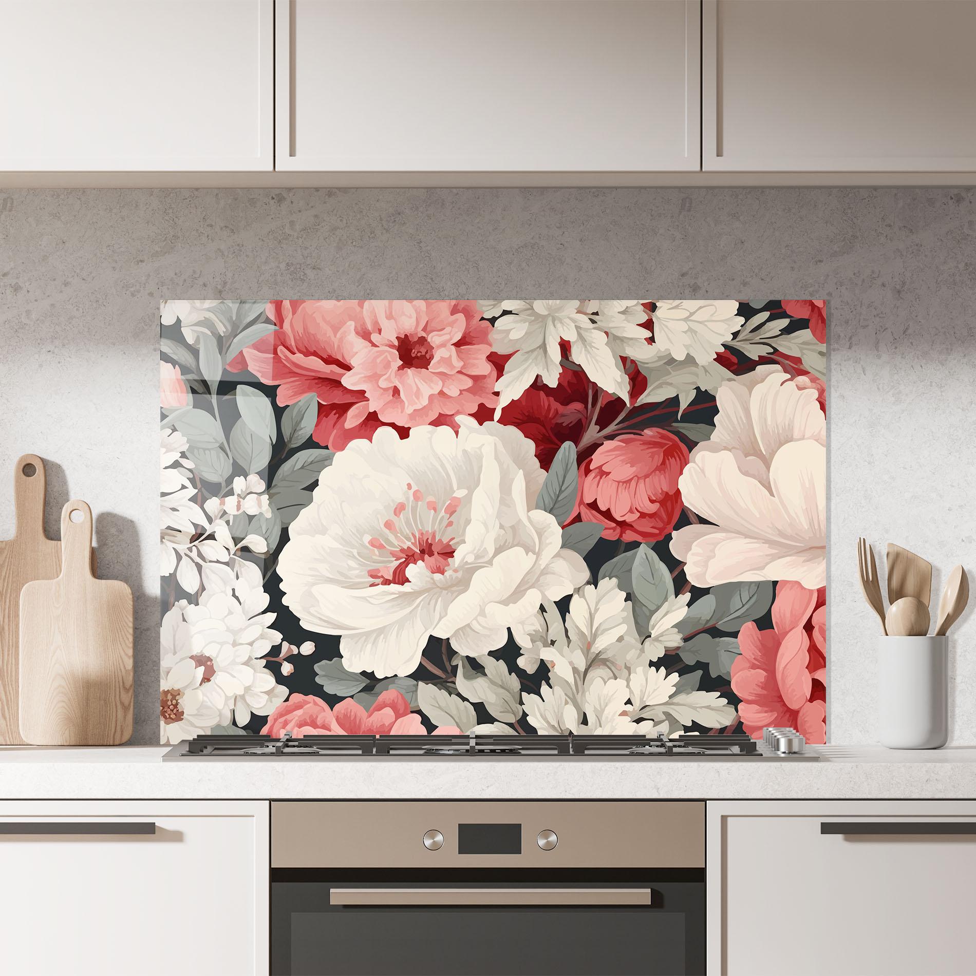Küchenrückwand Glas Cream Pink Rose mockup 7