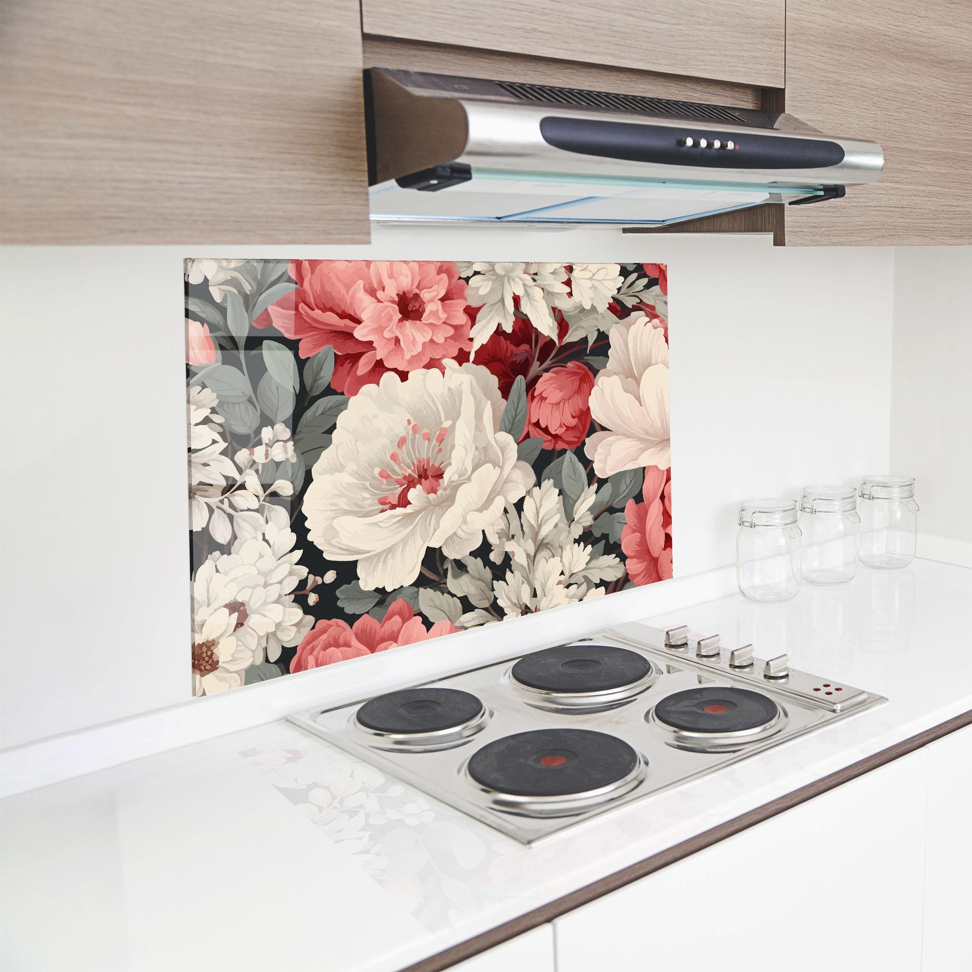 Küchenrückwand Glas Cream Pink Rose mockup 8