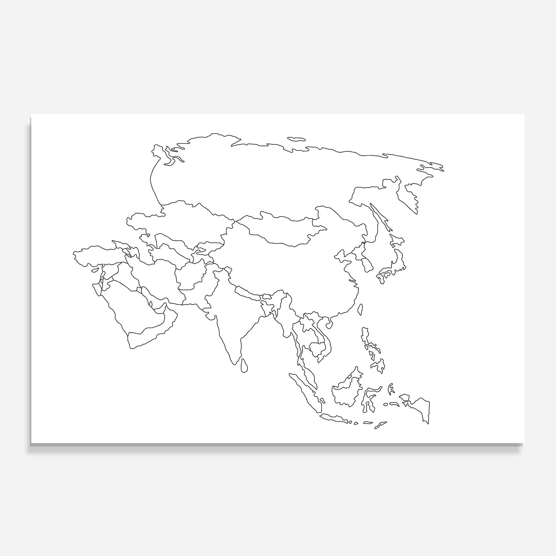 Küchenrückwand Glas Asia Map Line mockup 0