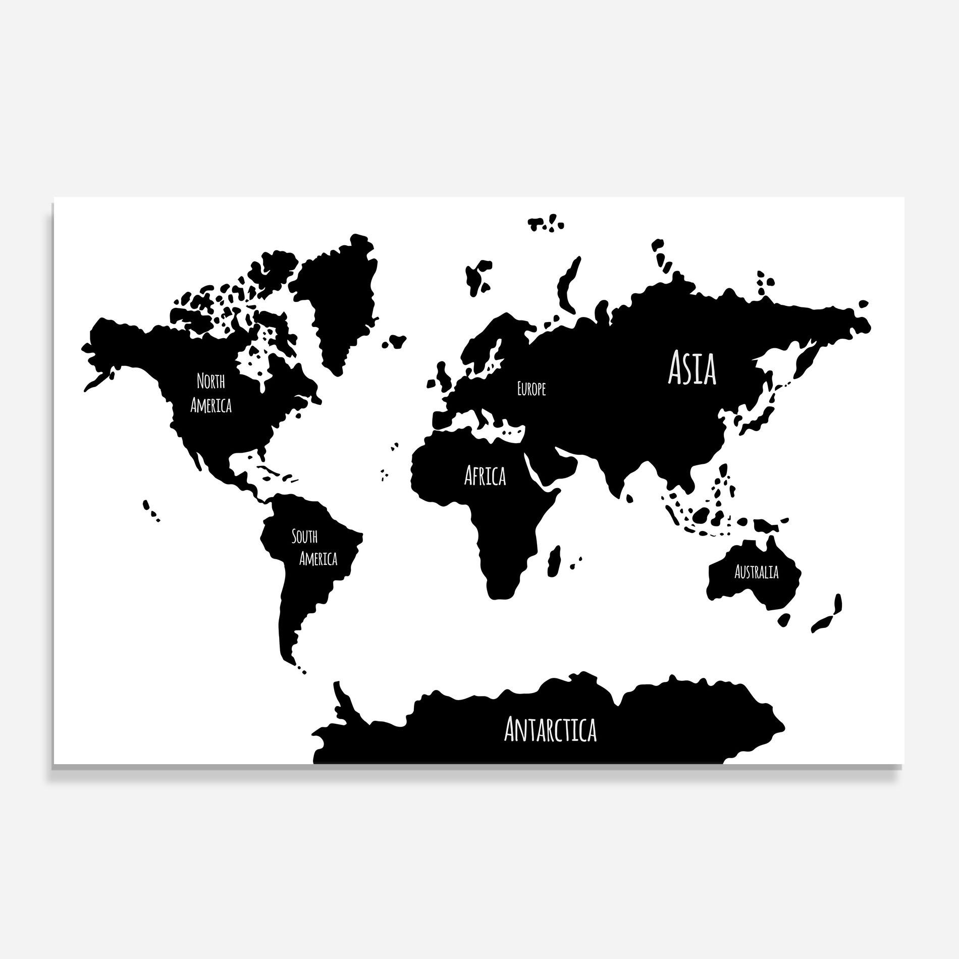 Küchenrückwand Glas Black Map World mockup 0