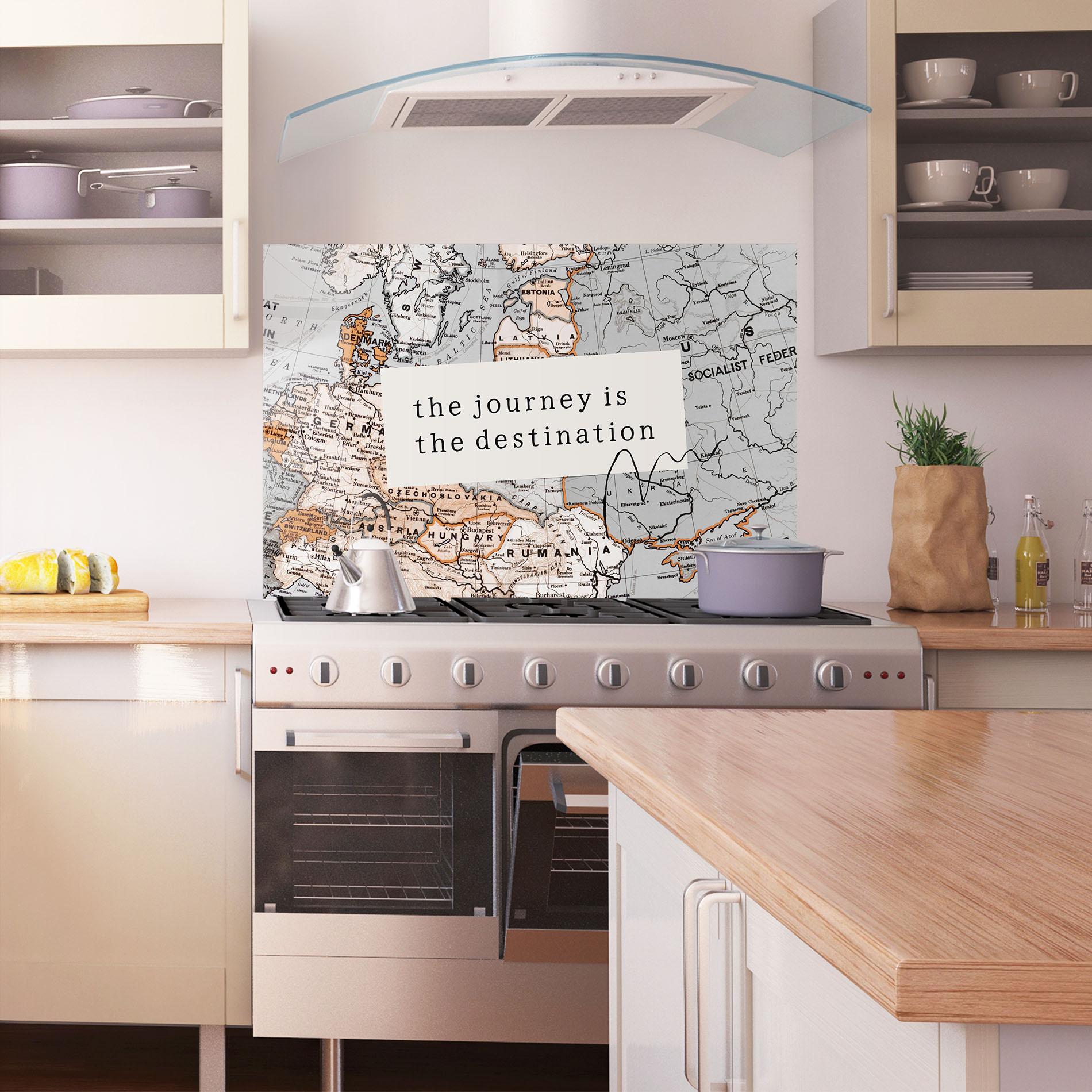 Küchenrückwand Glas Destination Journey mockup 1