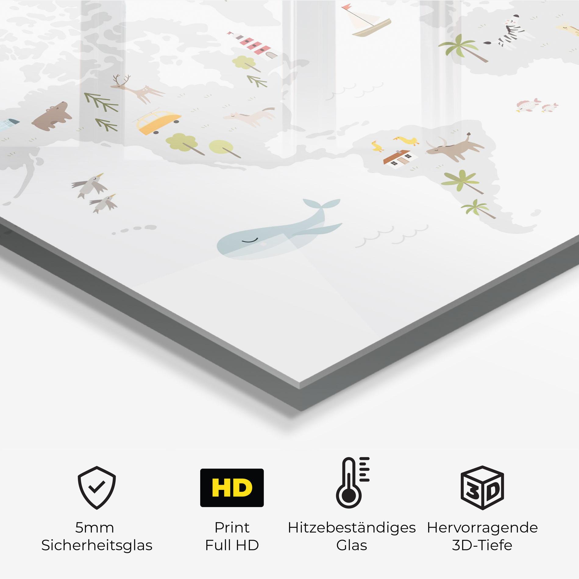 Küchenrückwand Glas Pretty Grey Map mockup 2