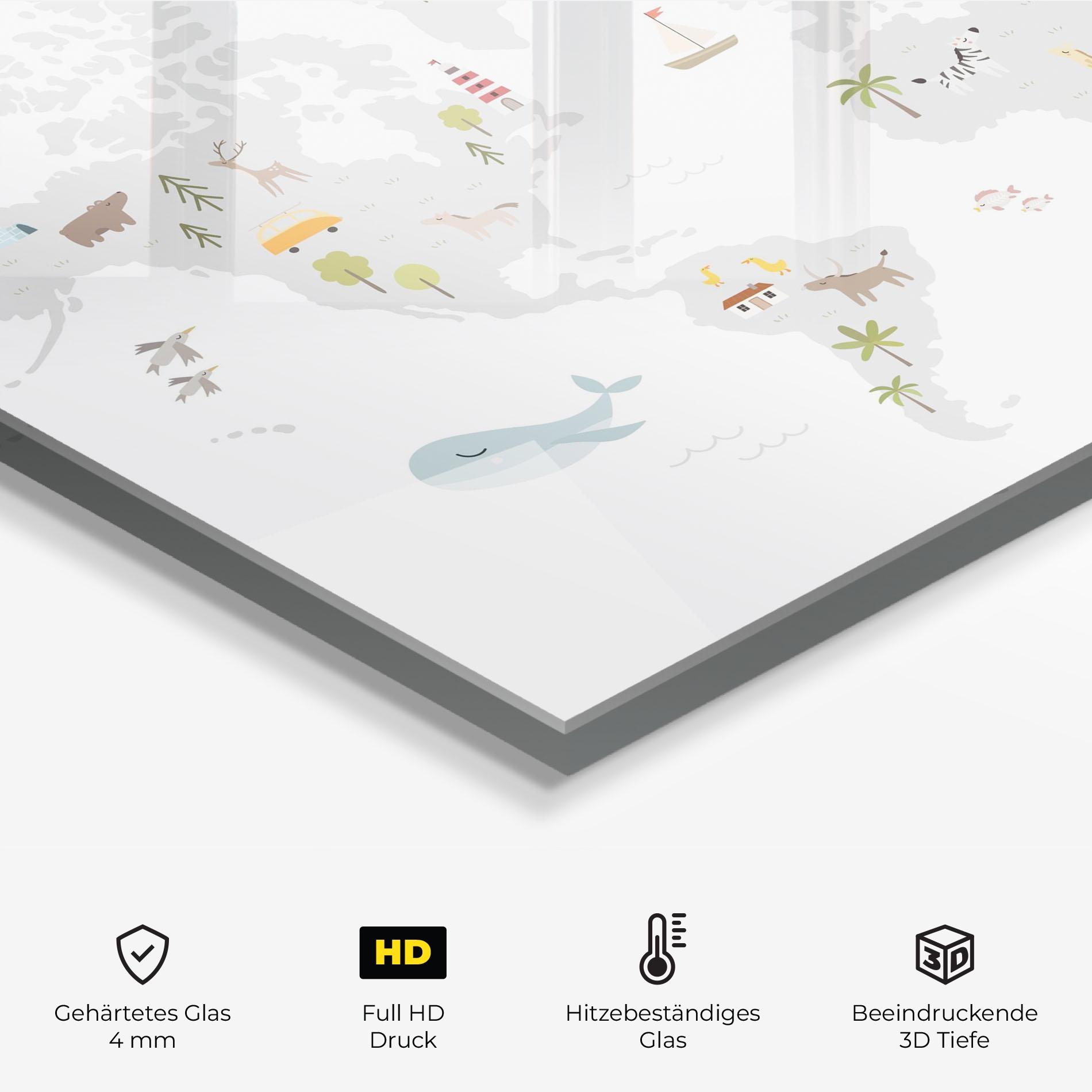 Küchenrückwand Glas Pretty Grey Map mockup 2