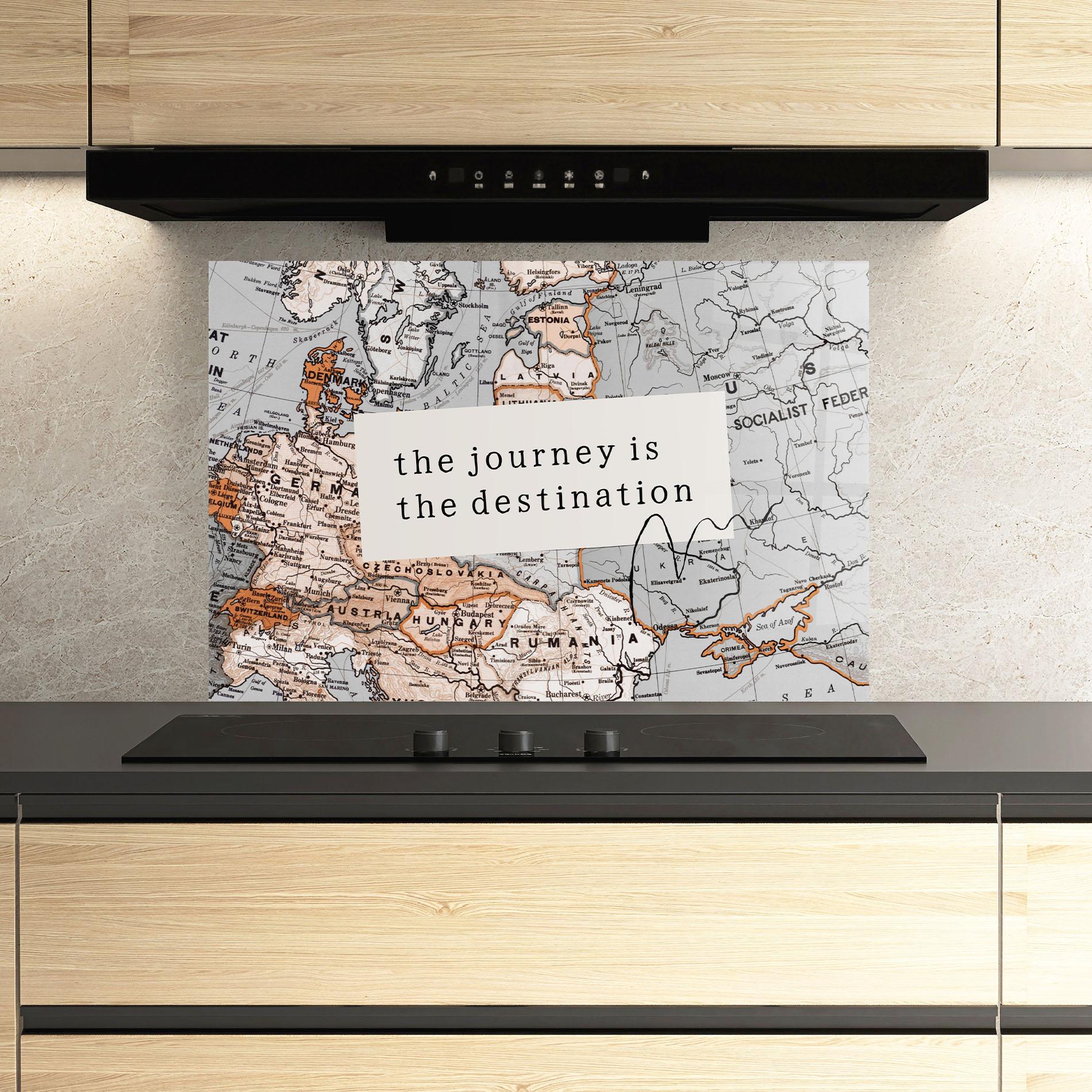 Küchenrückwand Glas Destination Journey mockup 3