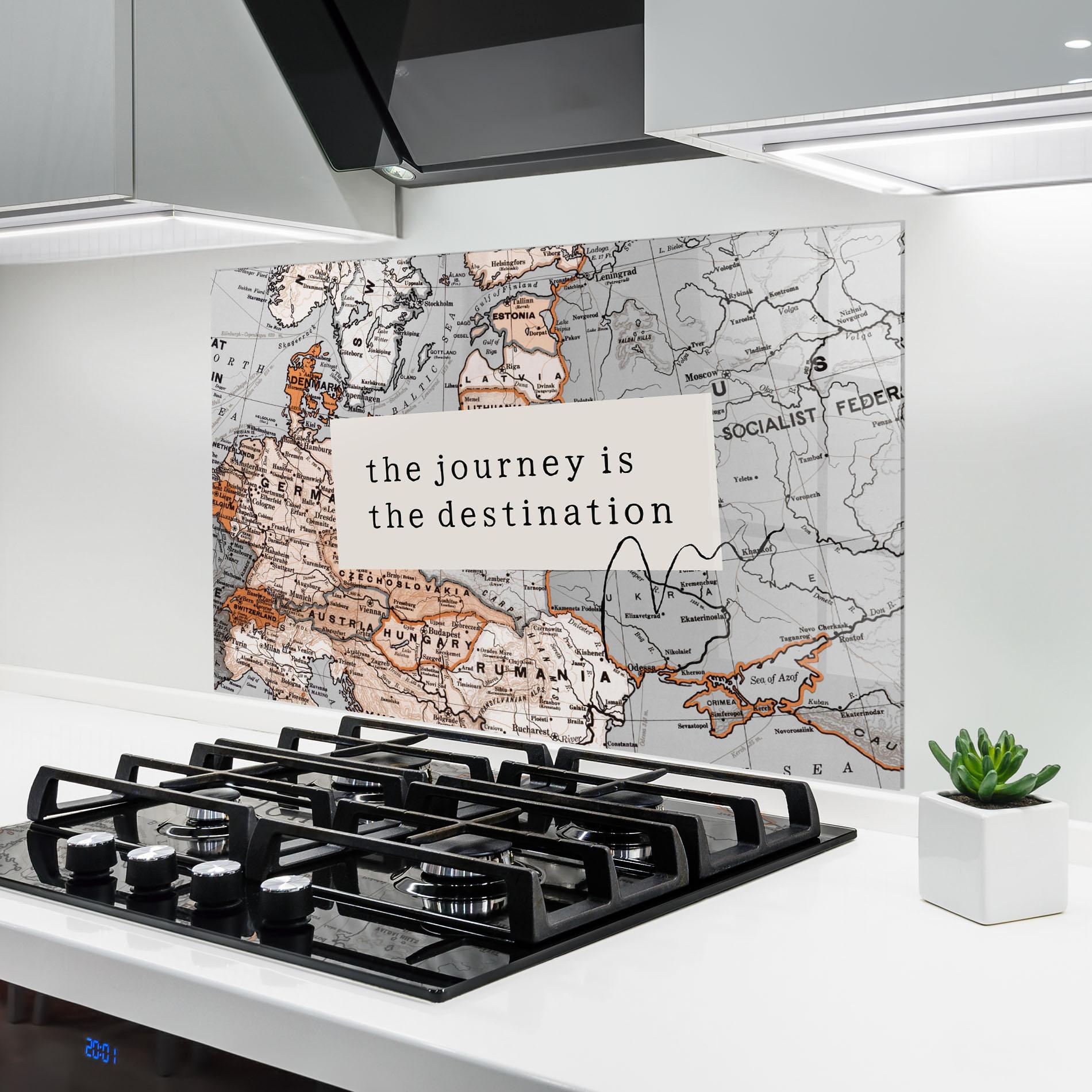Küchenrückwand Glas Destination Journey mockup 6