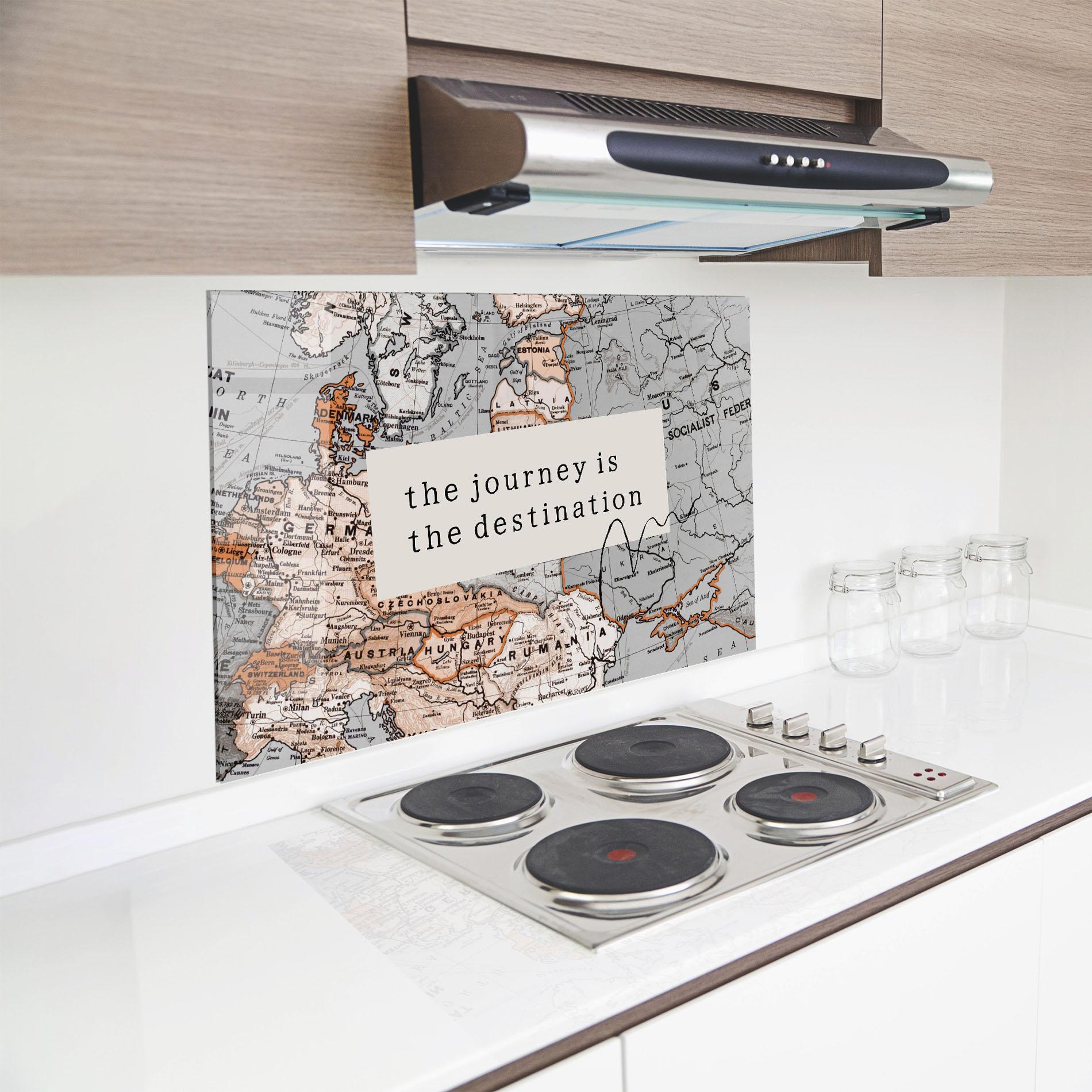 Küchenrückwand Glas Destination Journey mockup 8