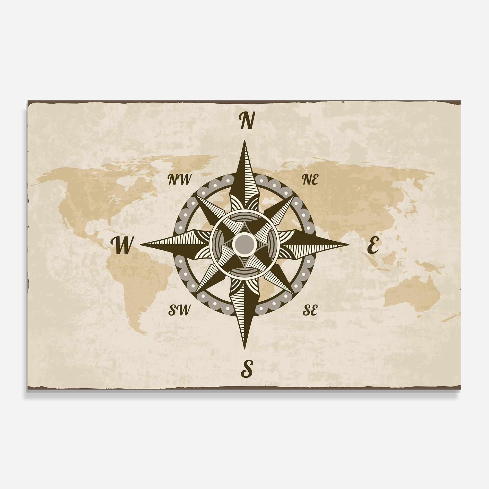Küchenrückwand Glas Nautical Compass mockup 0