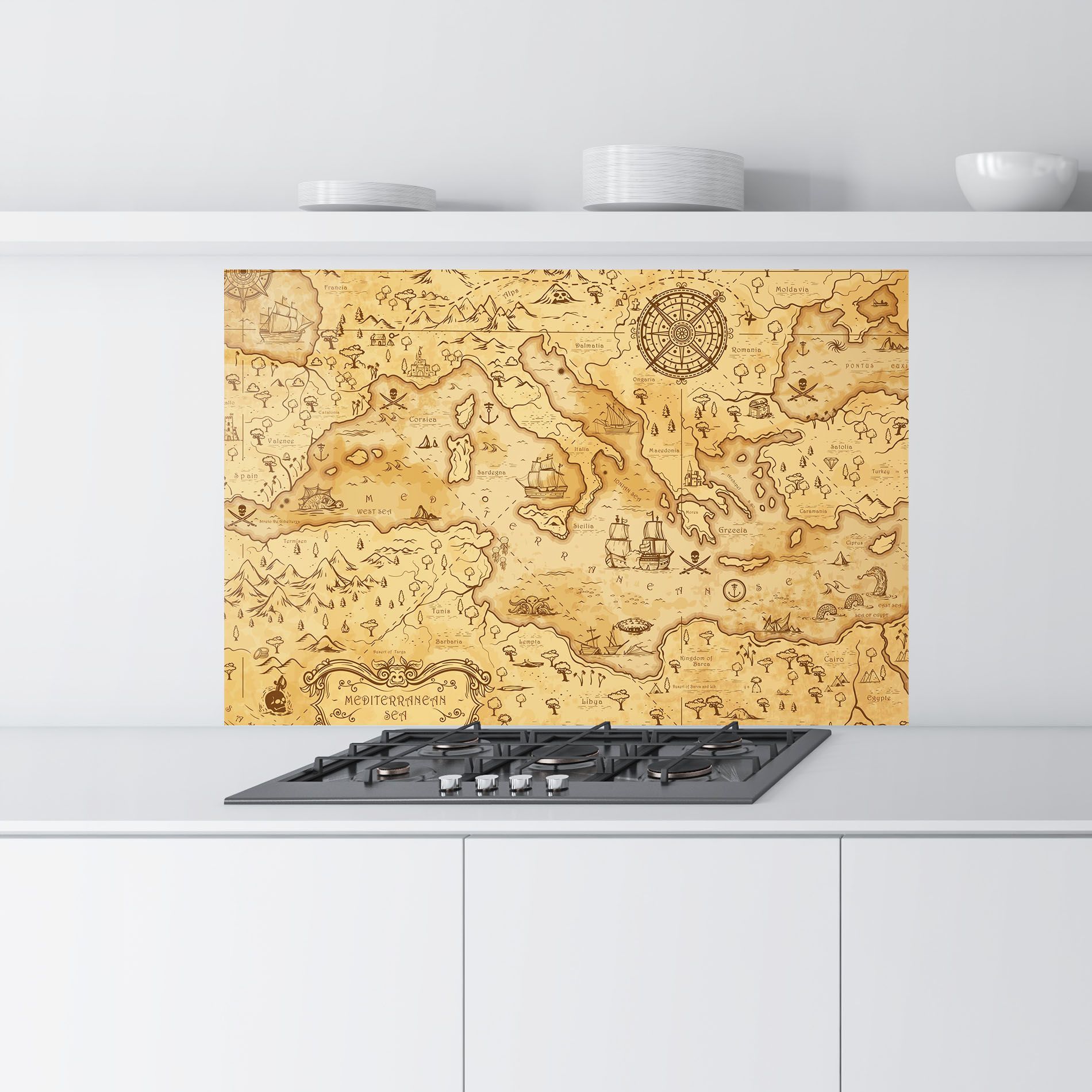 Cream Brown Map mockup 9