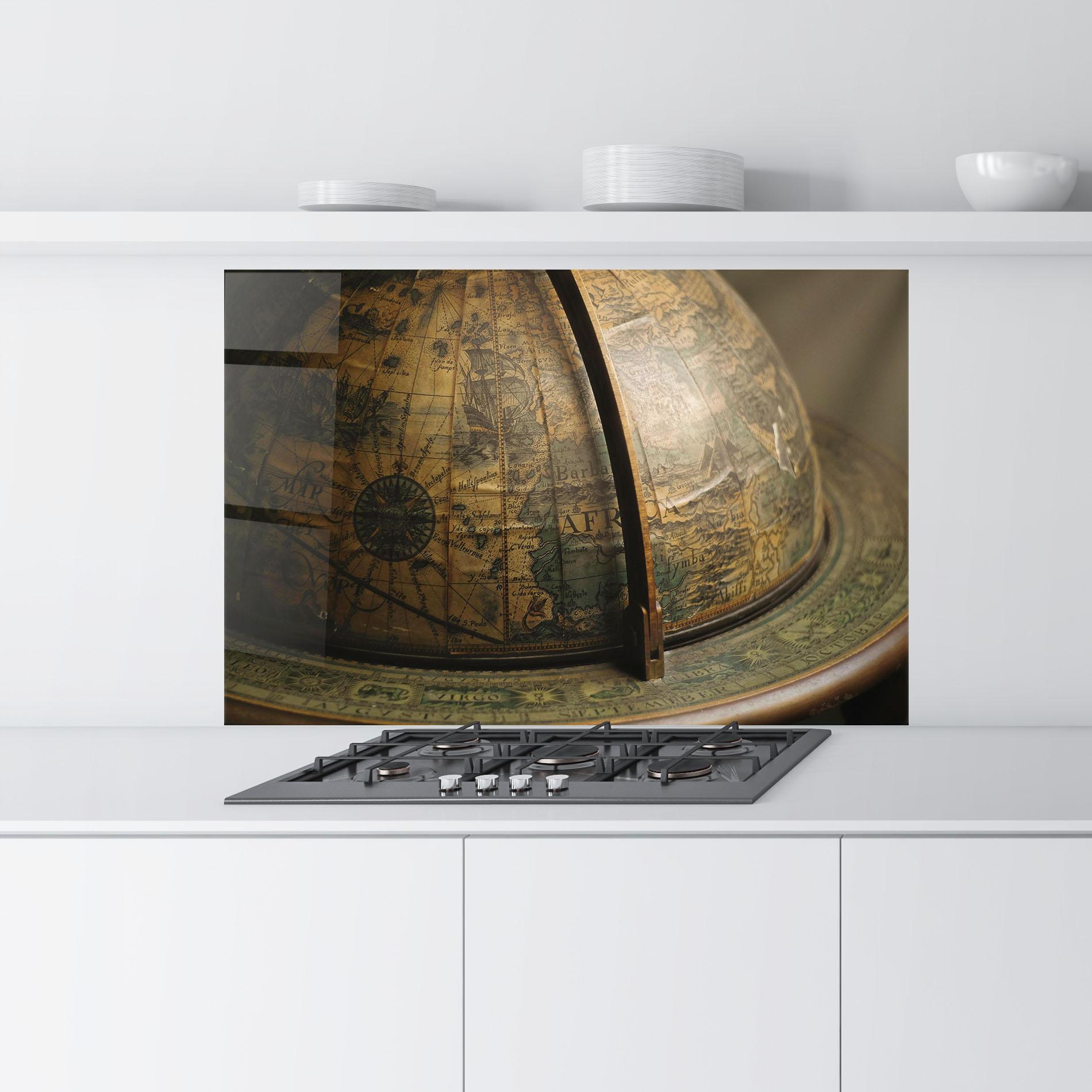 Küchenrückwand Glas Globe Map mockup 9