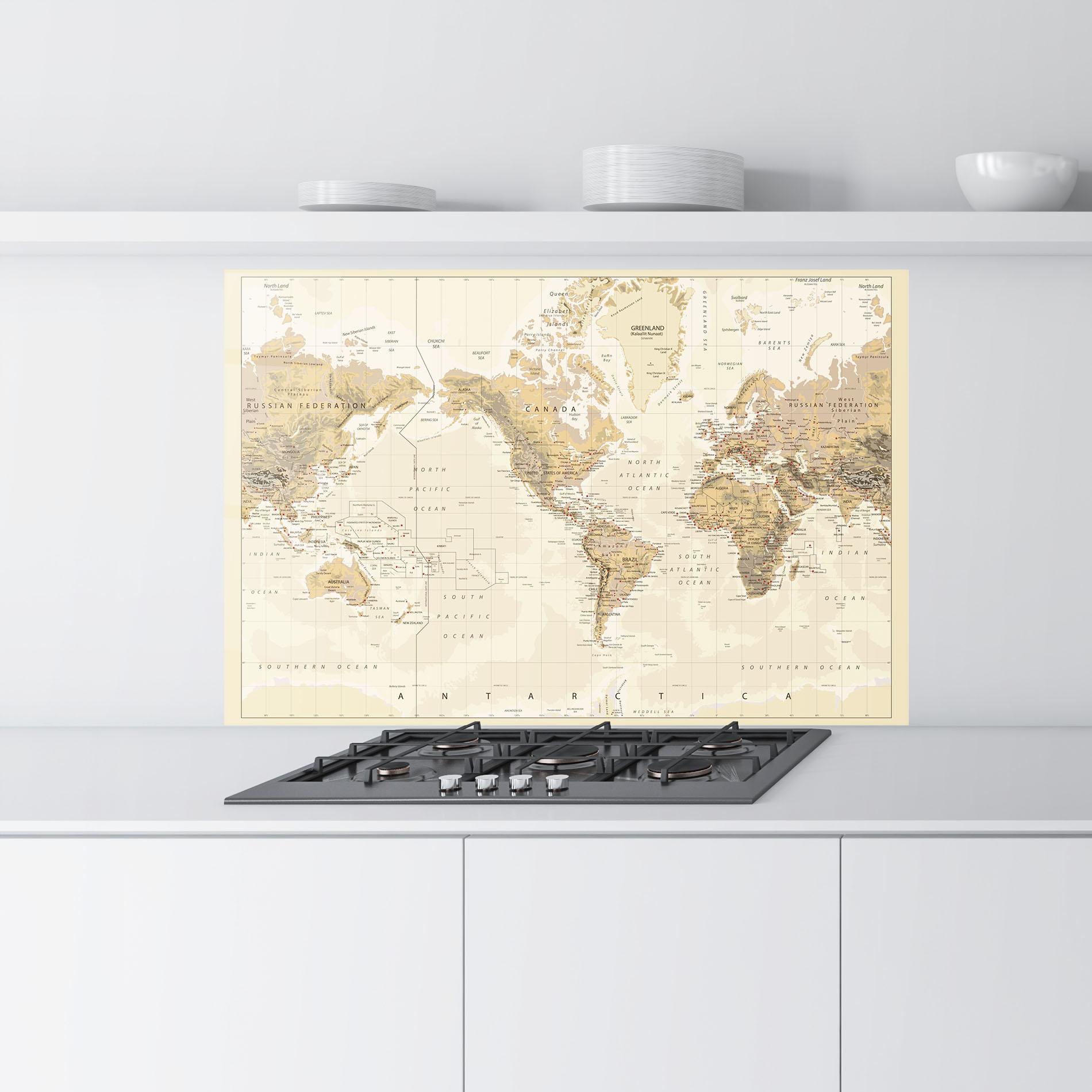 Küchenrückwand Glas Old Canada Map mockup 9