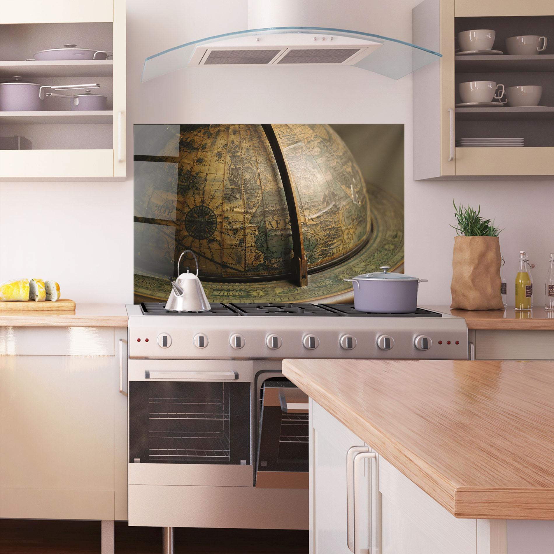 Küchenrückwand Glas Globe Map mockup 1