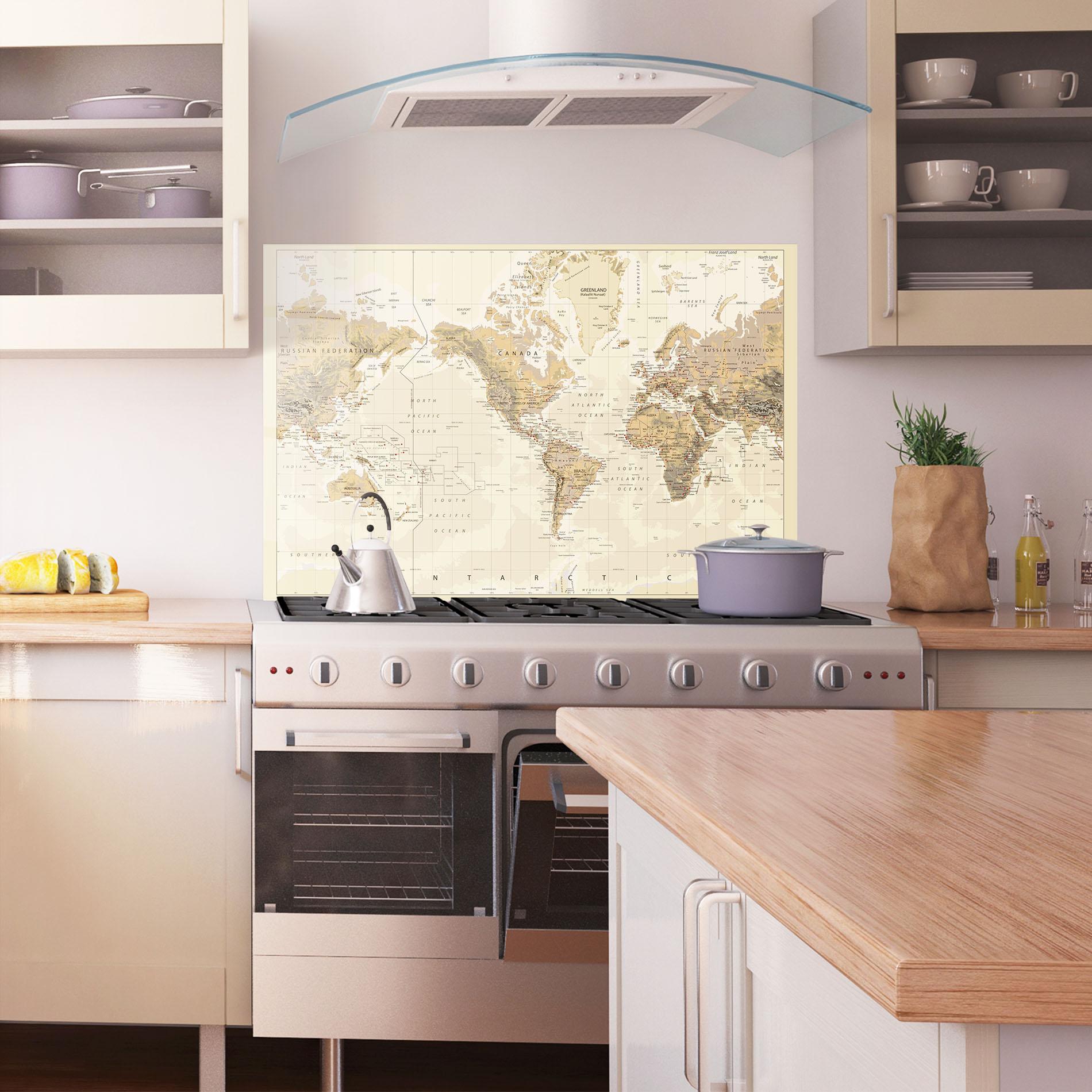 Küchenrückwand Glas Old Canada Map mockup 1